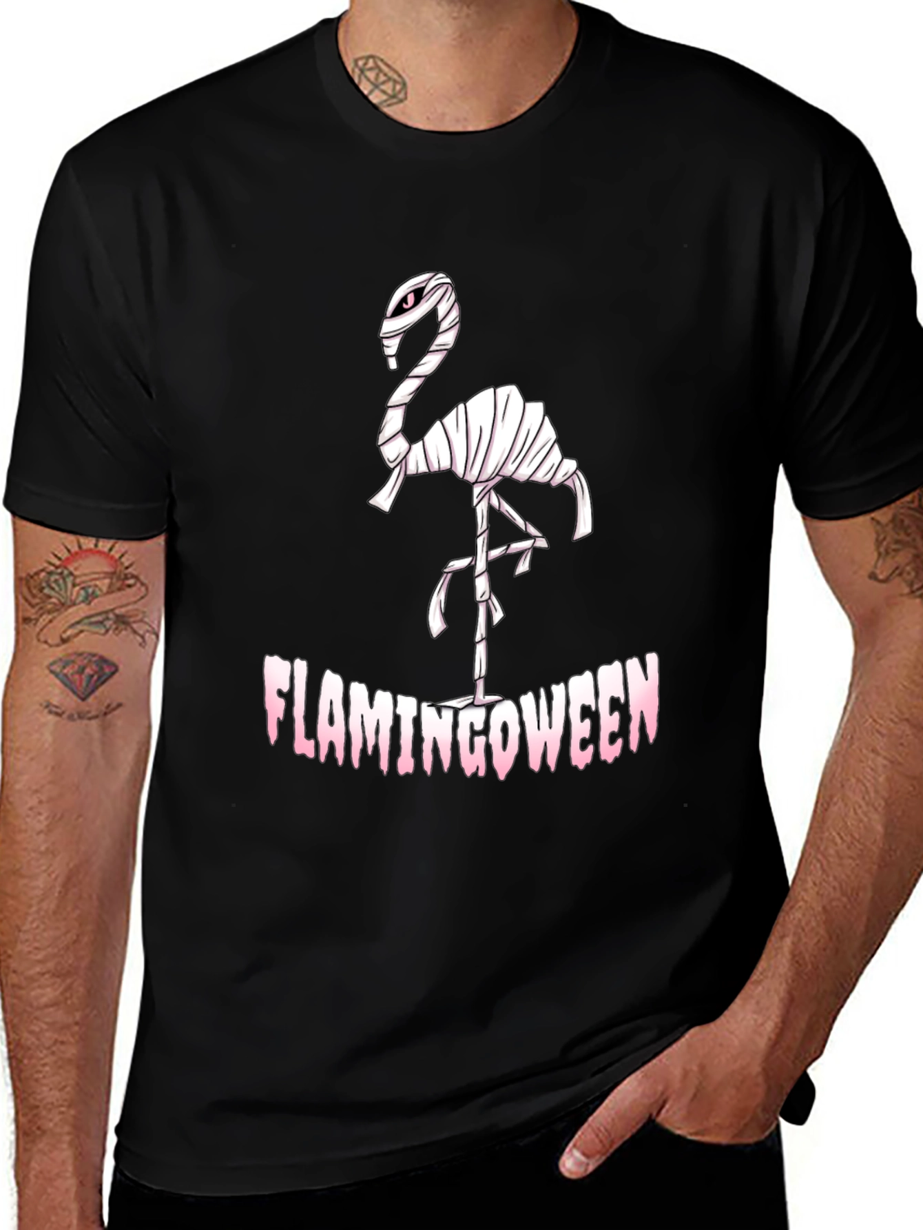 Flamingoween T-Shirt: Halloween Mummy Flamingo