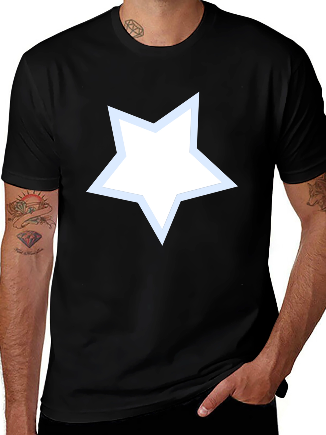 Variant 21 of Star Graphic Men's Black T-Shirt
