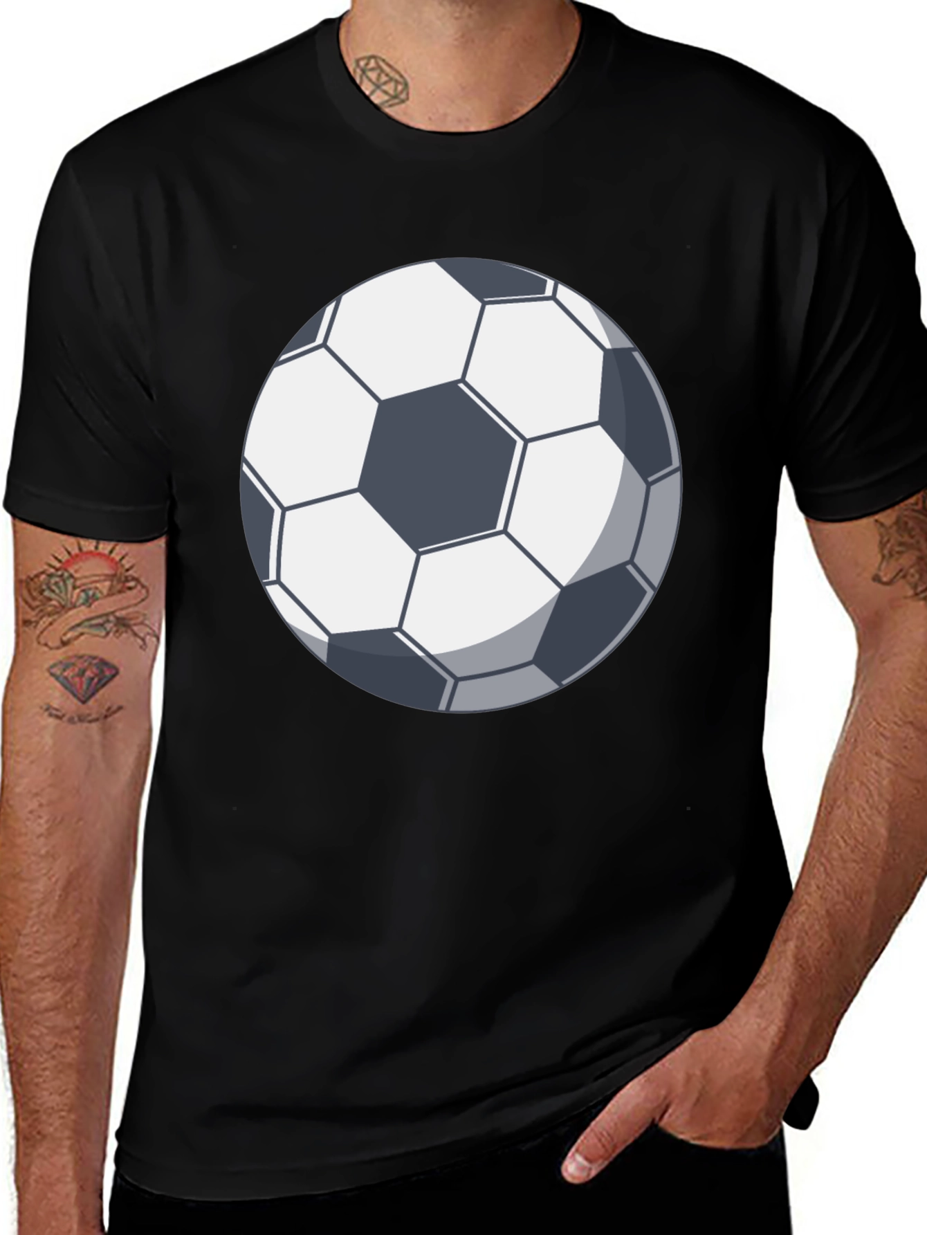 Variant 6 of Soccer Ball Graphic Tee - Black