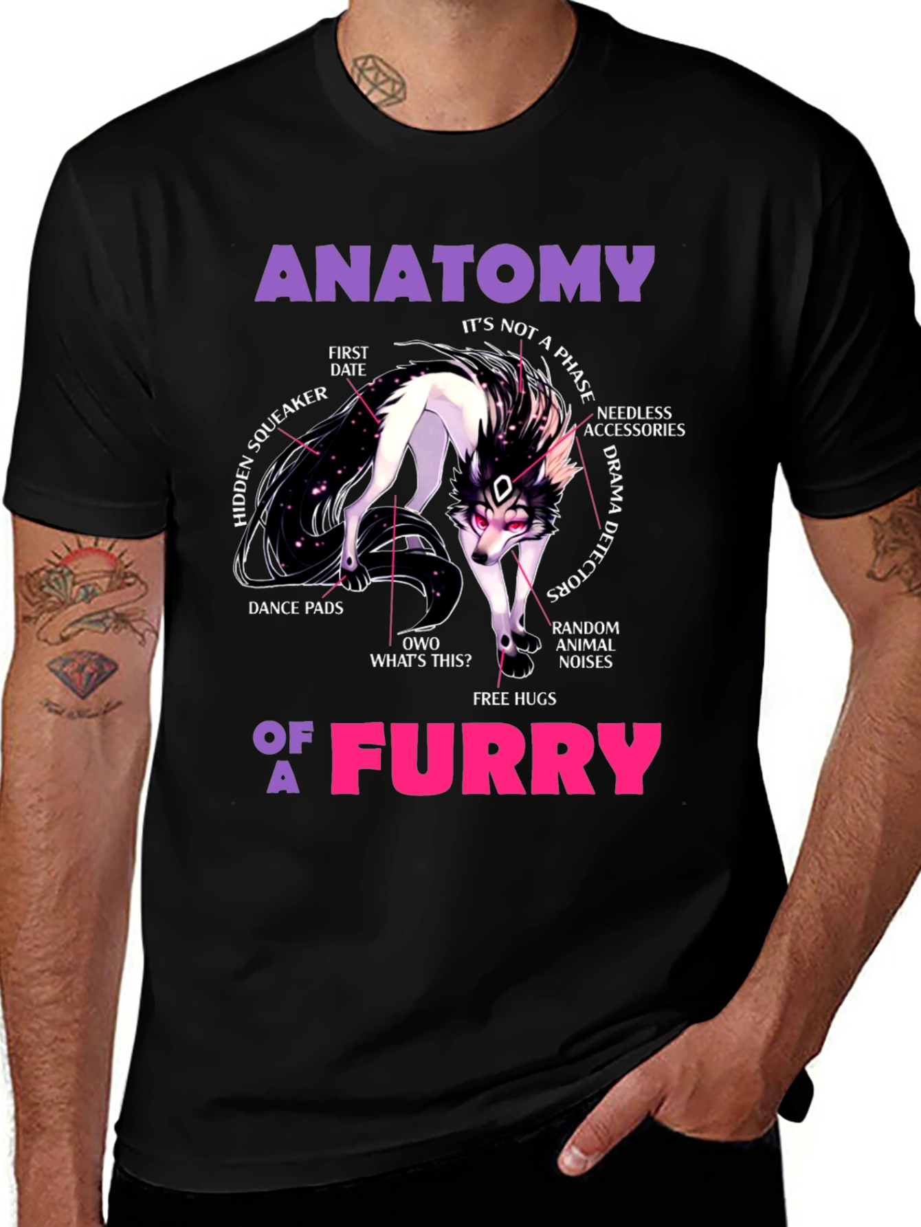 Variant 16 of Anatomy of a Furry T-Shirt - Unique Graphic Tee