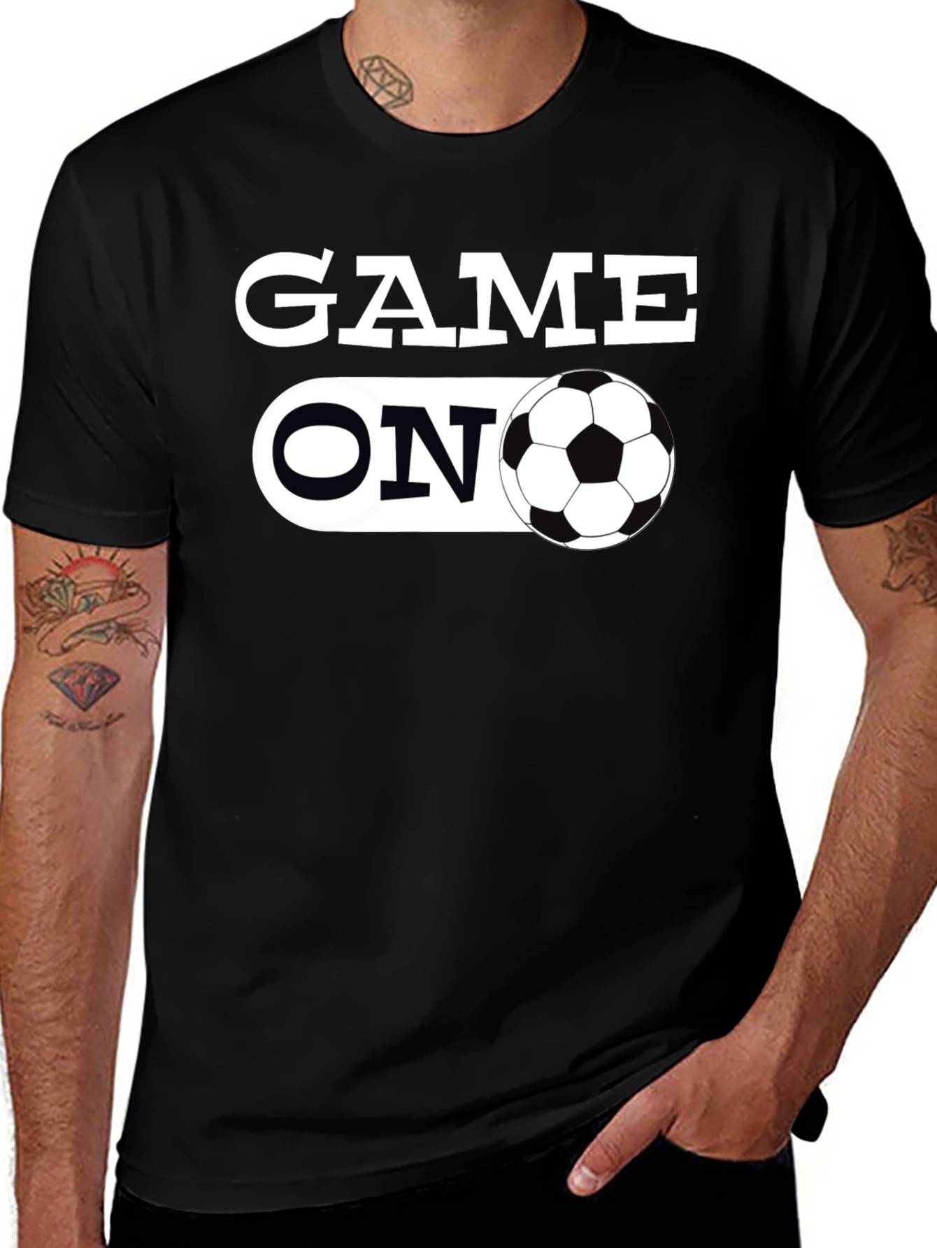 Variant 2 of Game On Soccer T-Shirt - Black Graphic Tee
