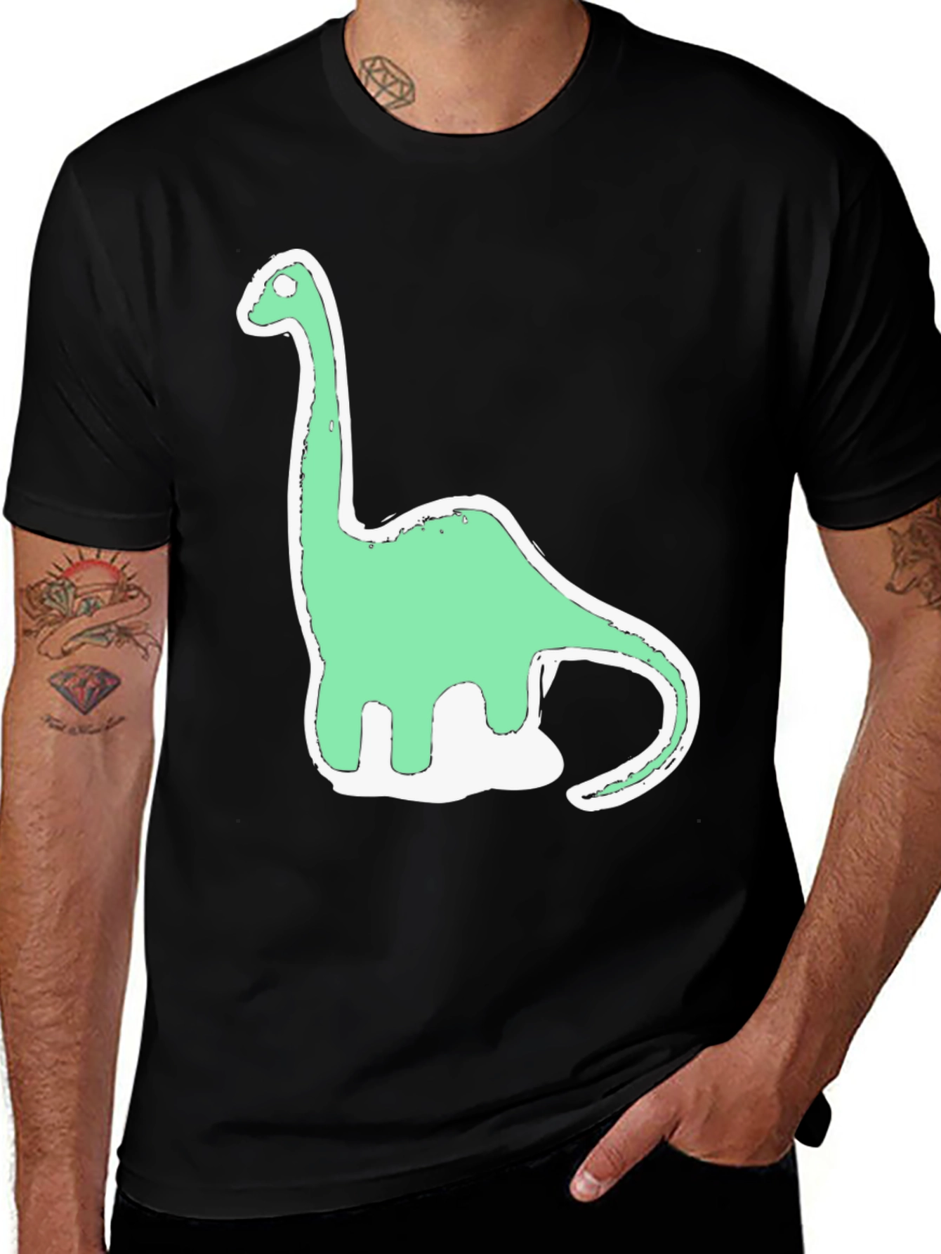 Variant 15 of Dino Tee: Funky Brontosaurus Graphic T-Shirt