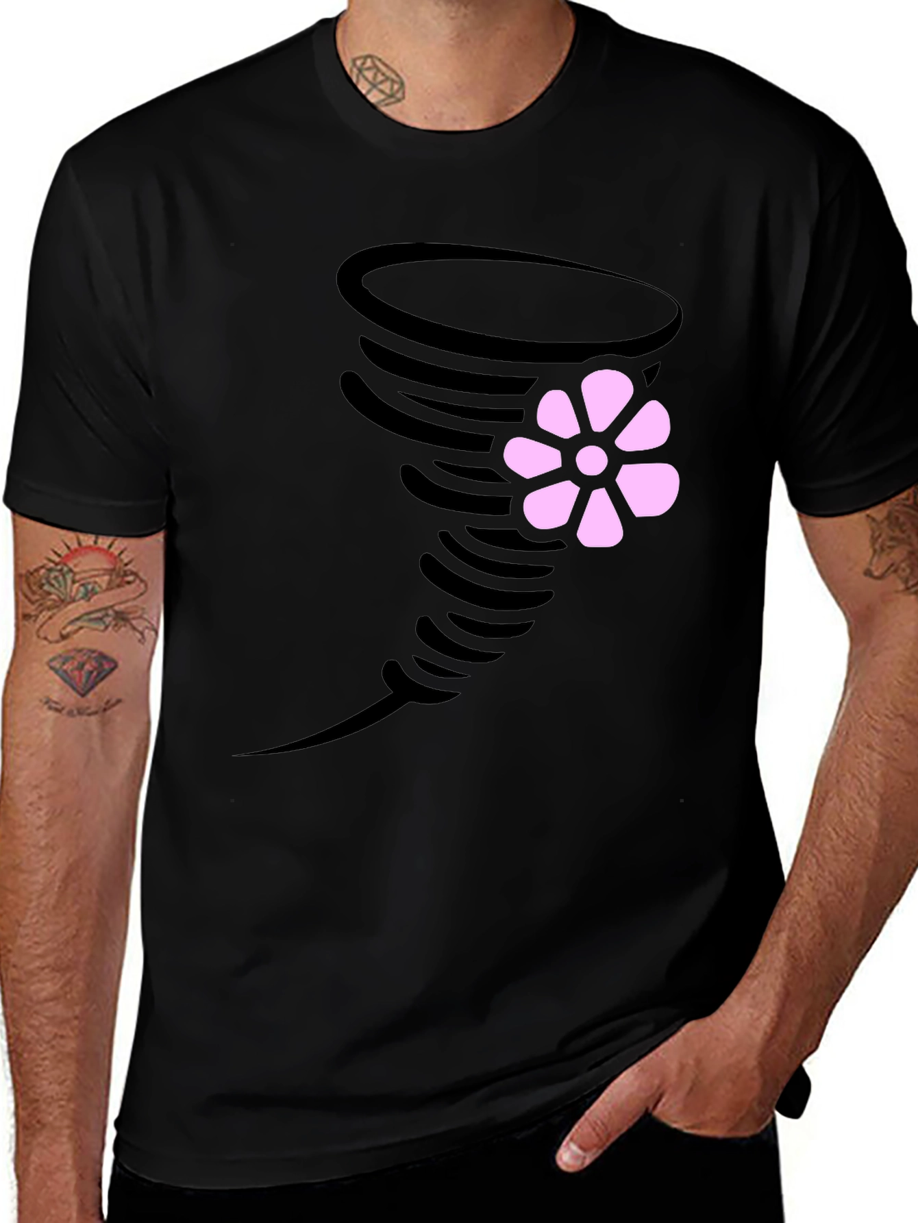 Variant 15 of Tornado Flower Graphic T-Shirt - Casual Wear