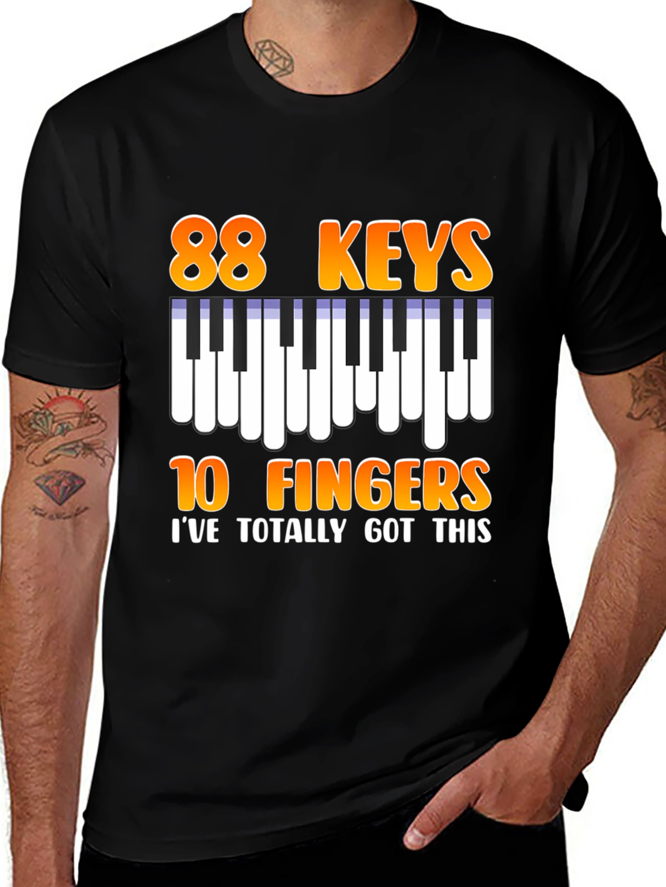 Variant 26 of 88 Keys 10 Fingers Graphic T-Shirt