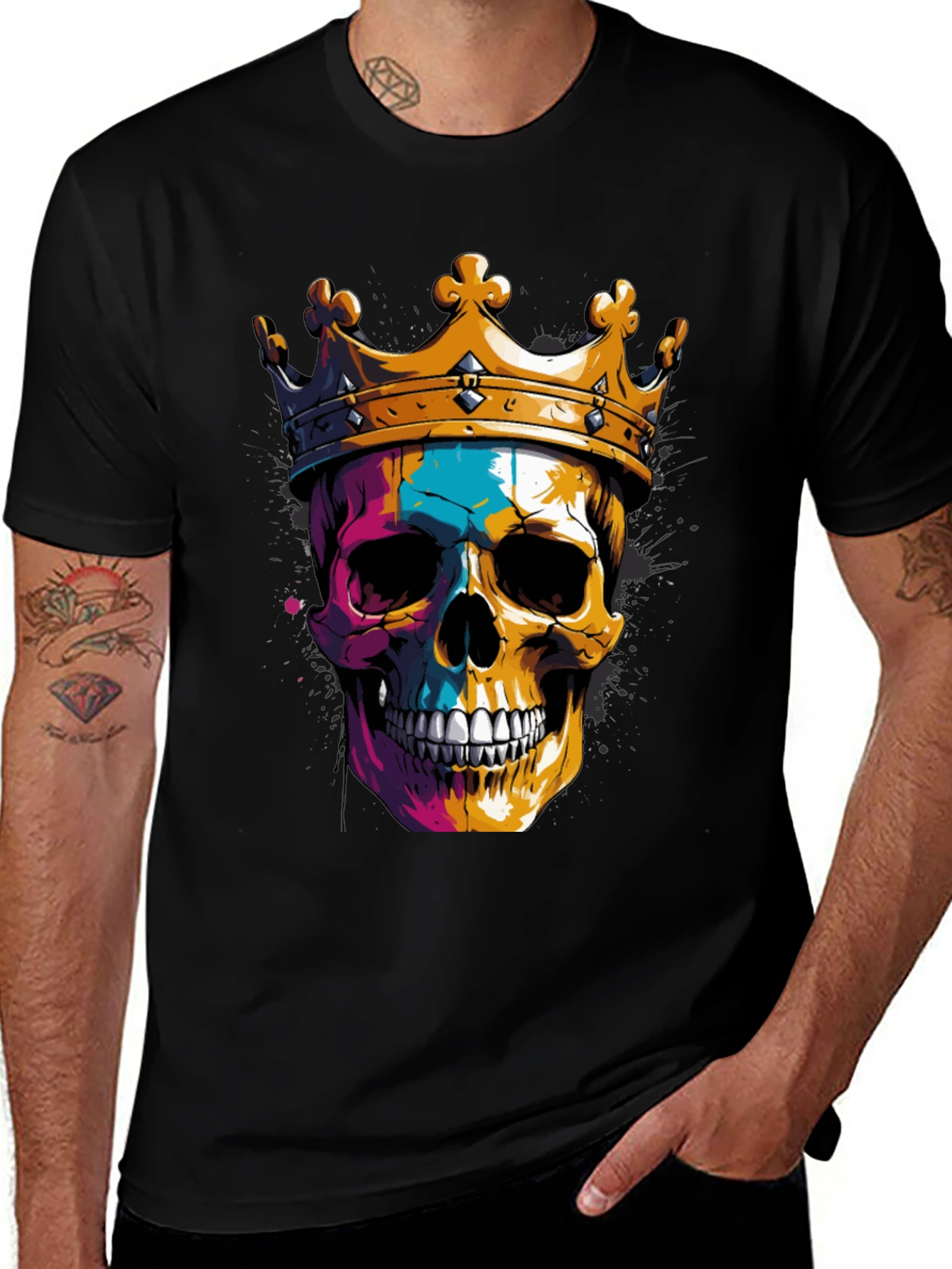 Variant 27 of Skull King Graphic Tee - Black