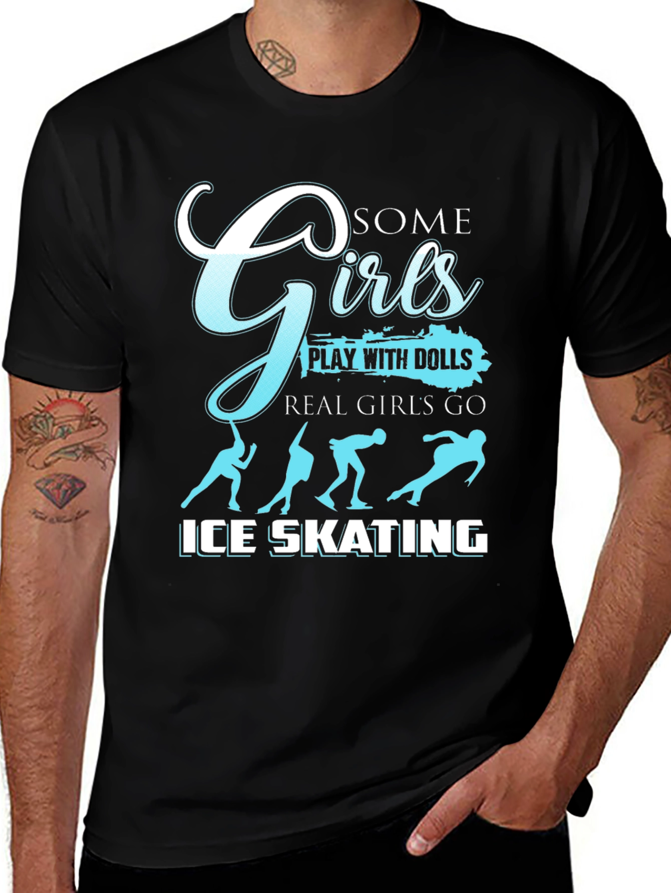 Variant 21 of Girls Ice Skating T-Shirt - Some Girls Play with Dolls