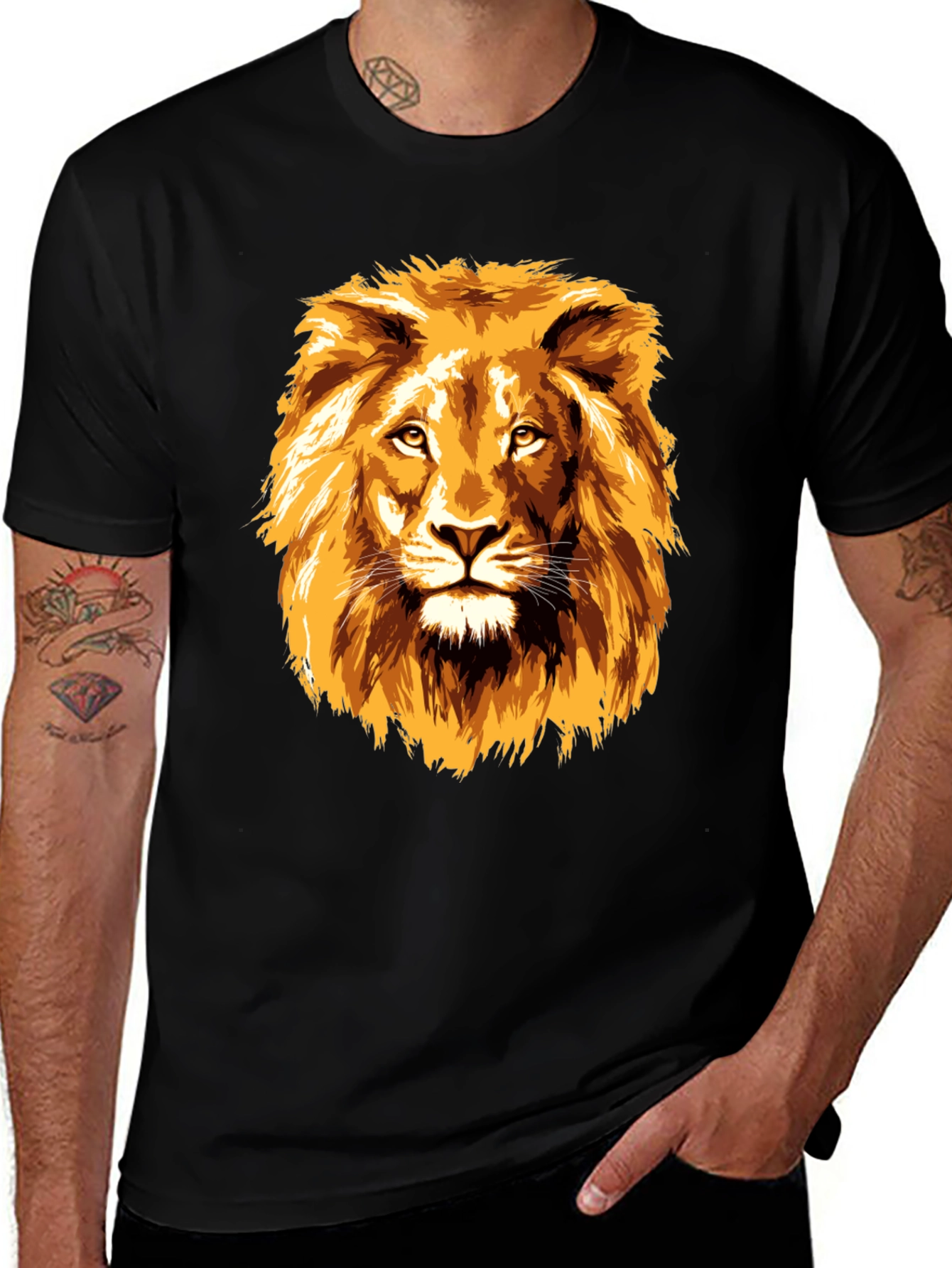 Variant 29 of Lion Graphic Tee - Bold Animal Print Shirt