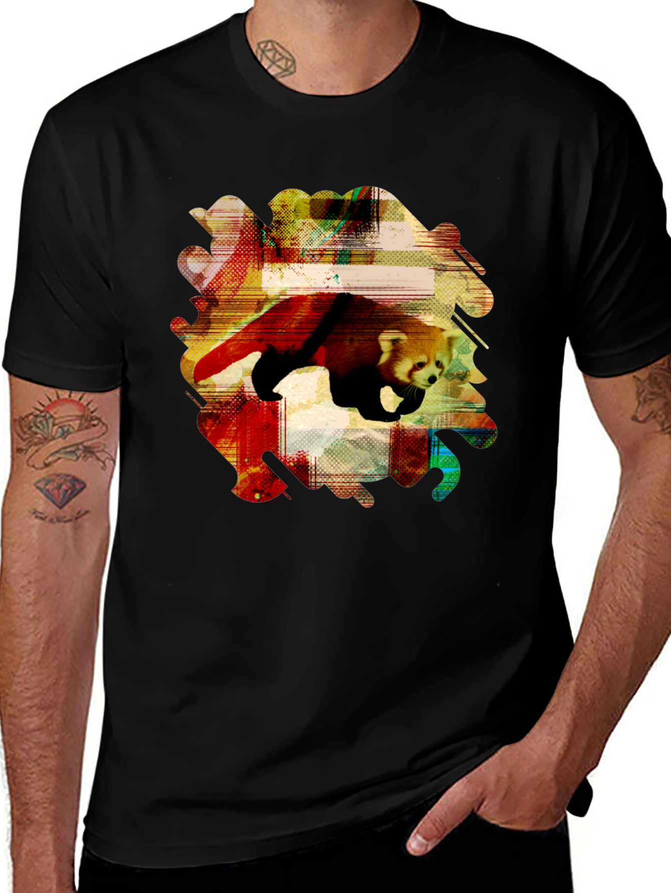 Variant 28 of Red Panda Graphic Tee - Unique Abstract Design