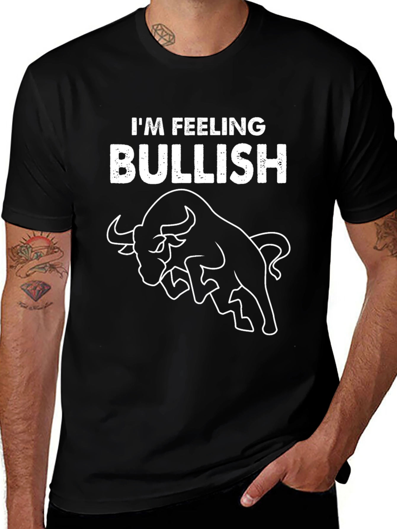 Variant 15 of Bullish Black Graphic Tee - Stock Market Trader Shirt