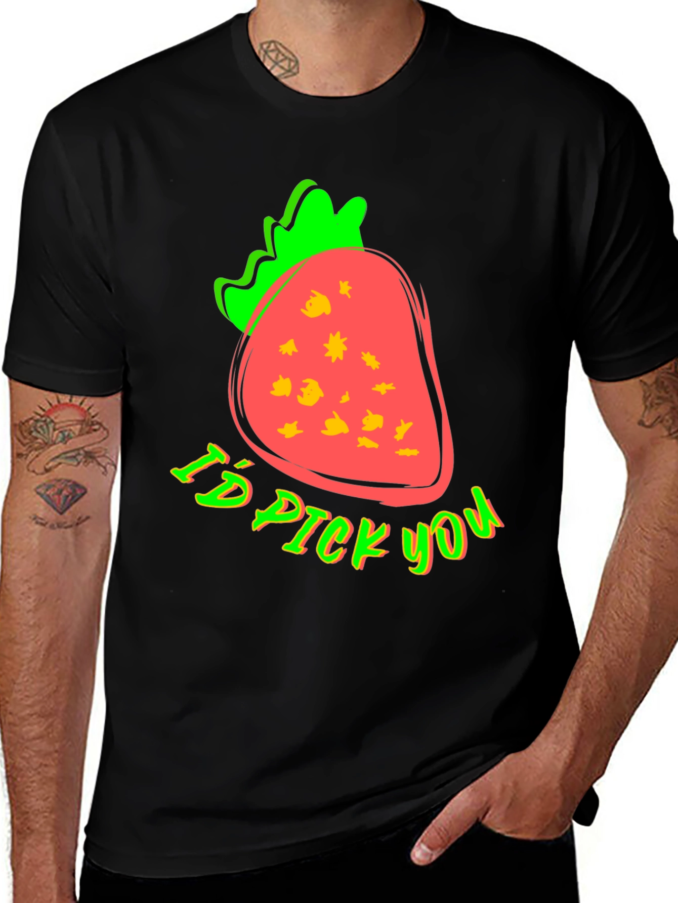 Variant 8 of Strawberry I'd Pick You Graphic T-Shirt