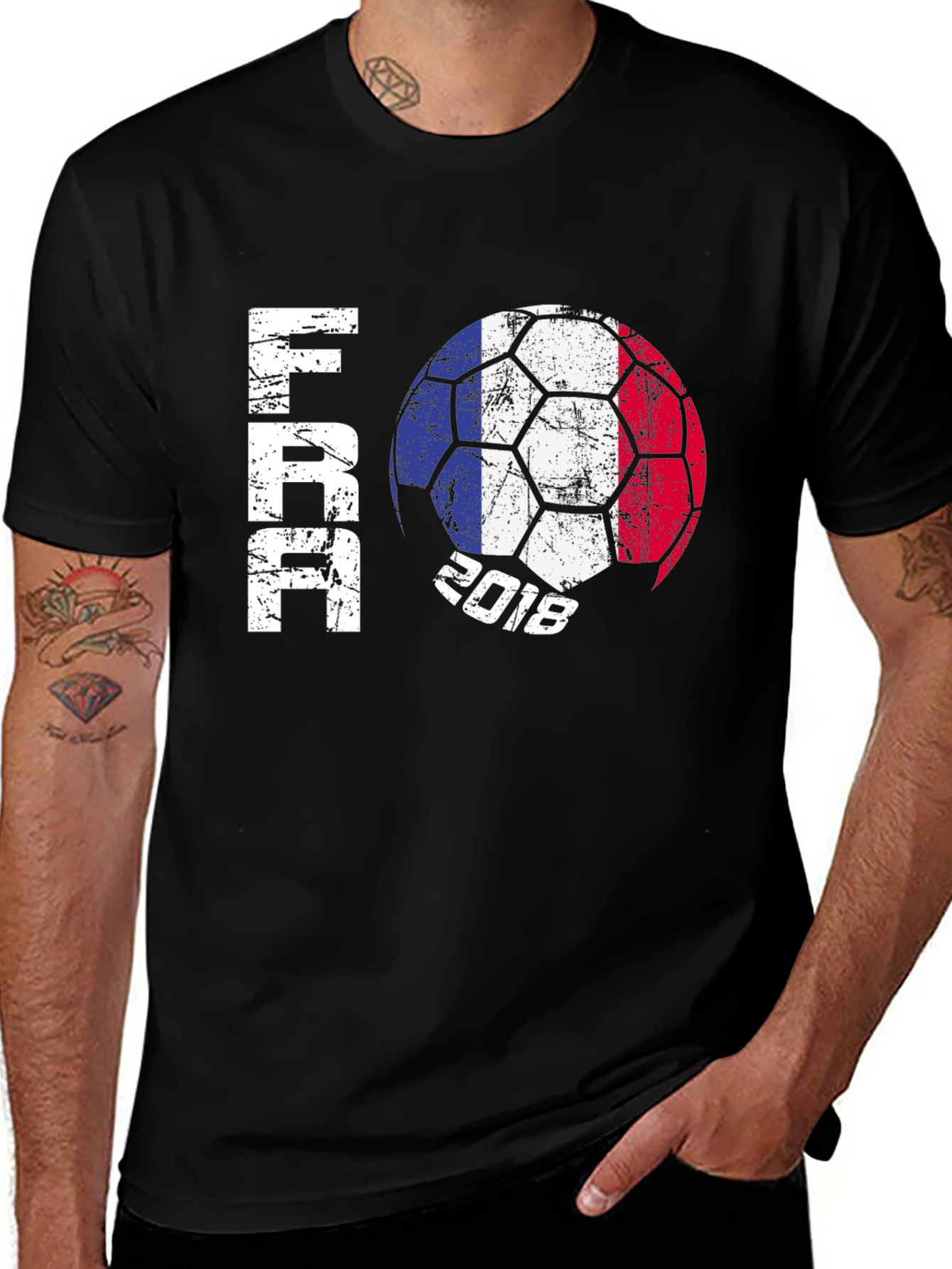 France Soccer Ball 2018 Black Graphic Tee