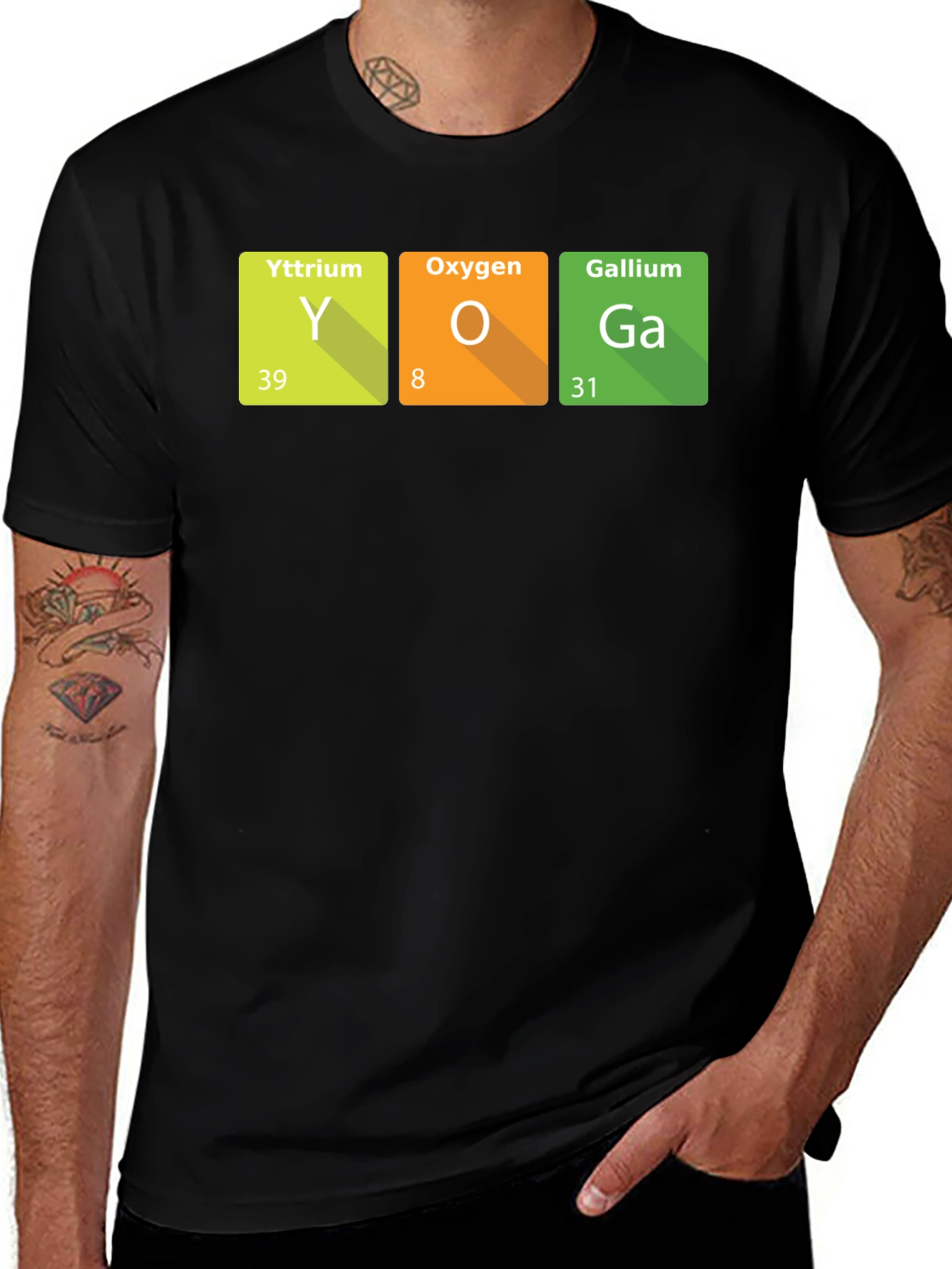 Variant 20 of Yoga Periodic Table T-Shirt - Science, Relaxation