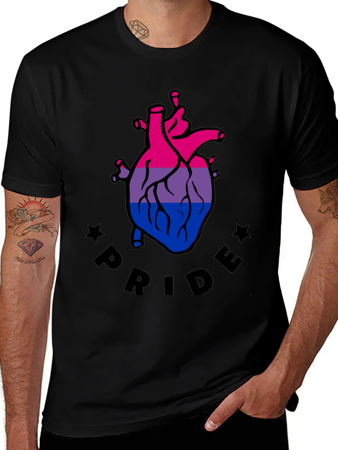 Variant 19 of Bisexual Pride Heart Graphic Tee