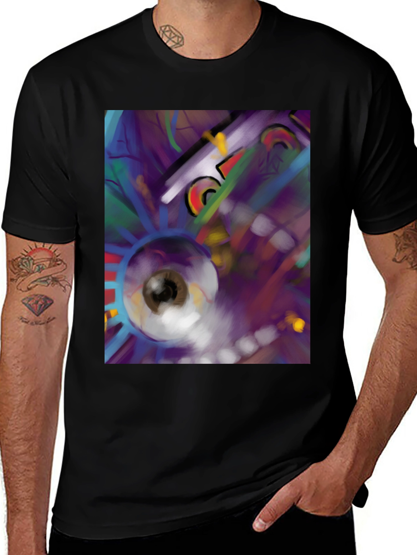 Variant 24 of Abstract Eye T-Shirt - Black