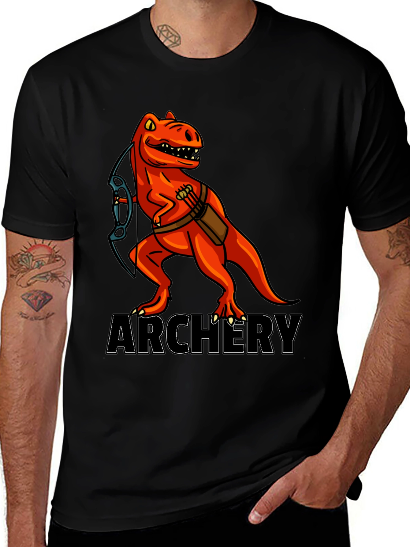 Variant 14 of Dino Archery Black T-Shirt