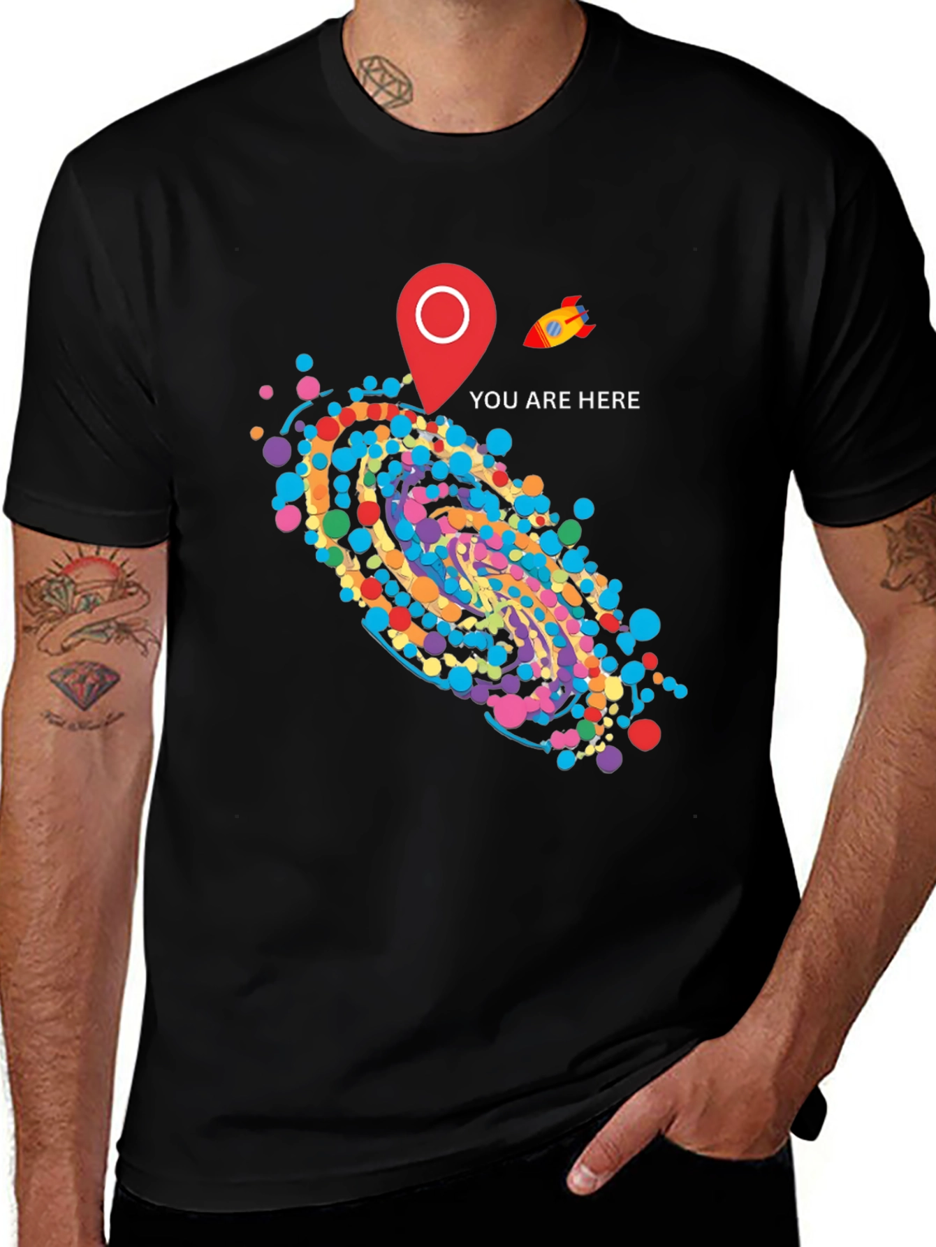Variant 6 of You Are Here Galaxy T-Shirt - Stylish Space Design