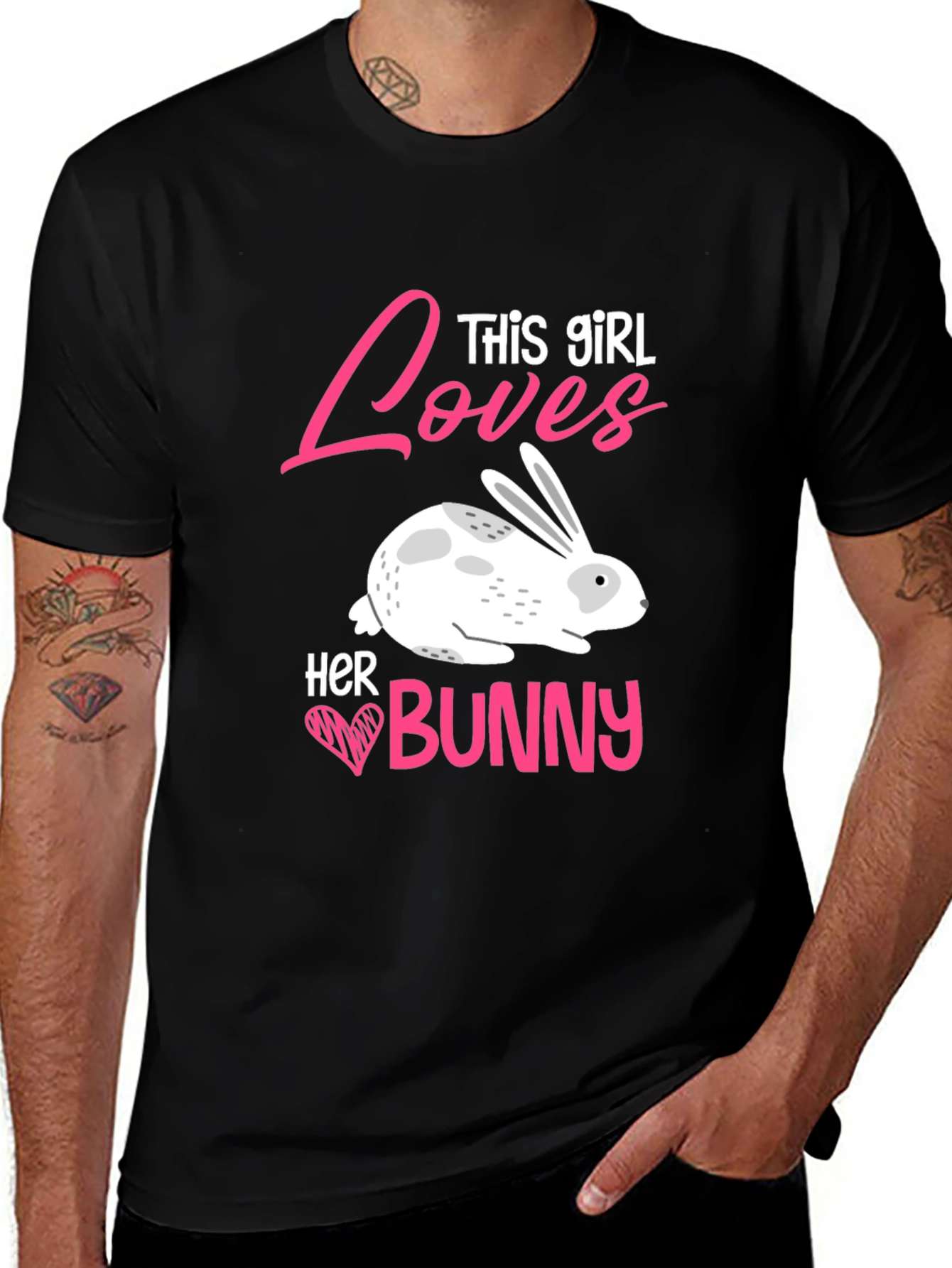 Variant 10 of This Girl Loves Her Bunny Graphic T-Shirt