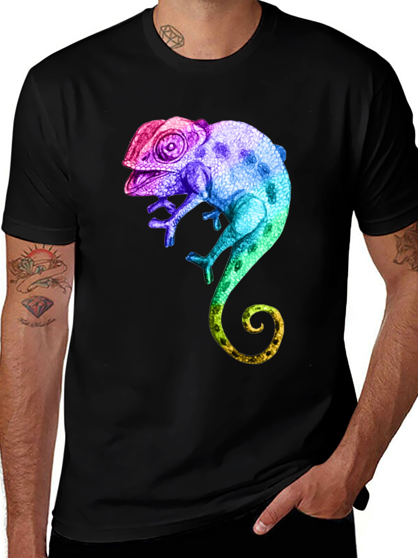 Variant 20 of Rainbow Chameleon Graphic T-Shirt