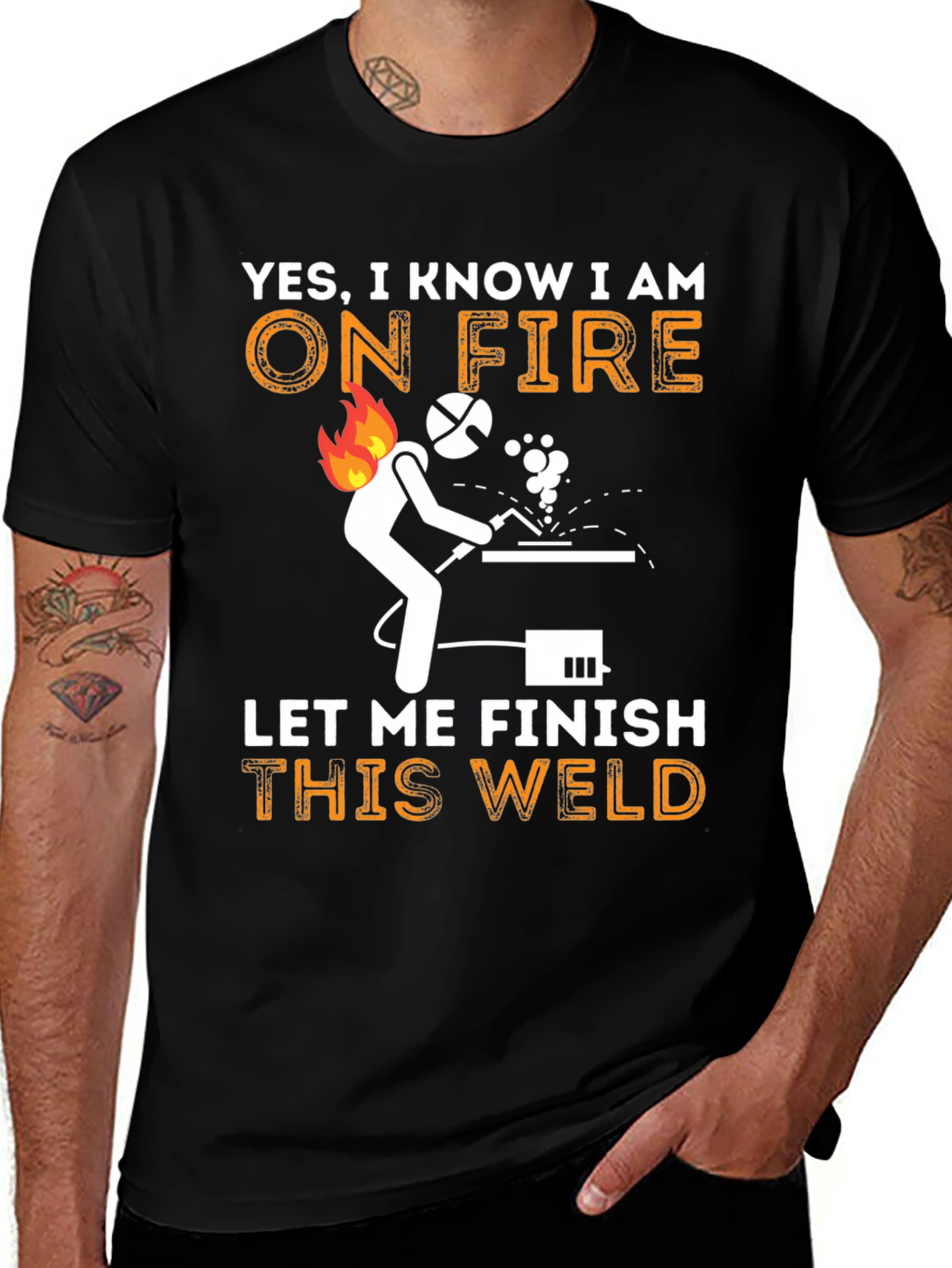 Variant 9 of Funny Welder T-Shirt - Yes, I Know I Am On Fire