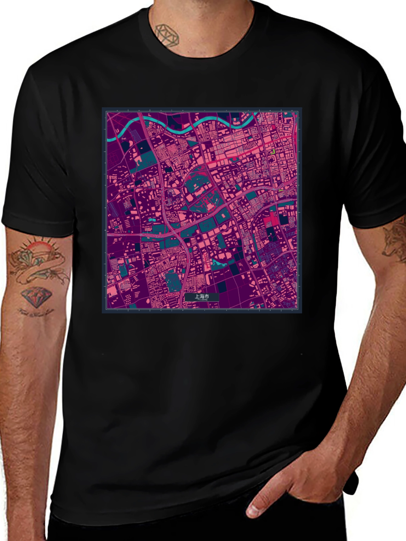 Shanghai City Map Graphic Tee - Urban Style