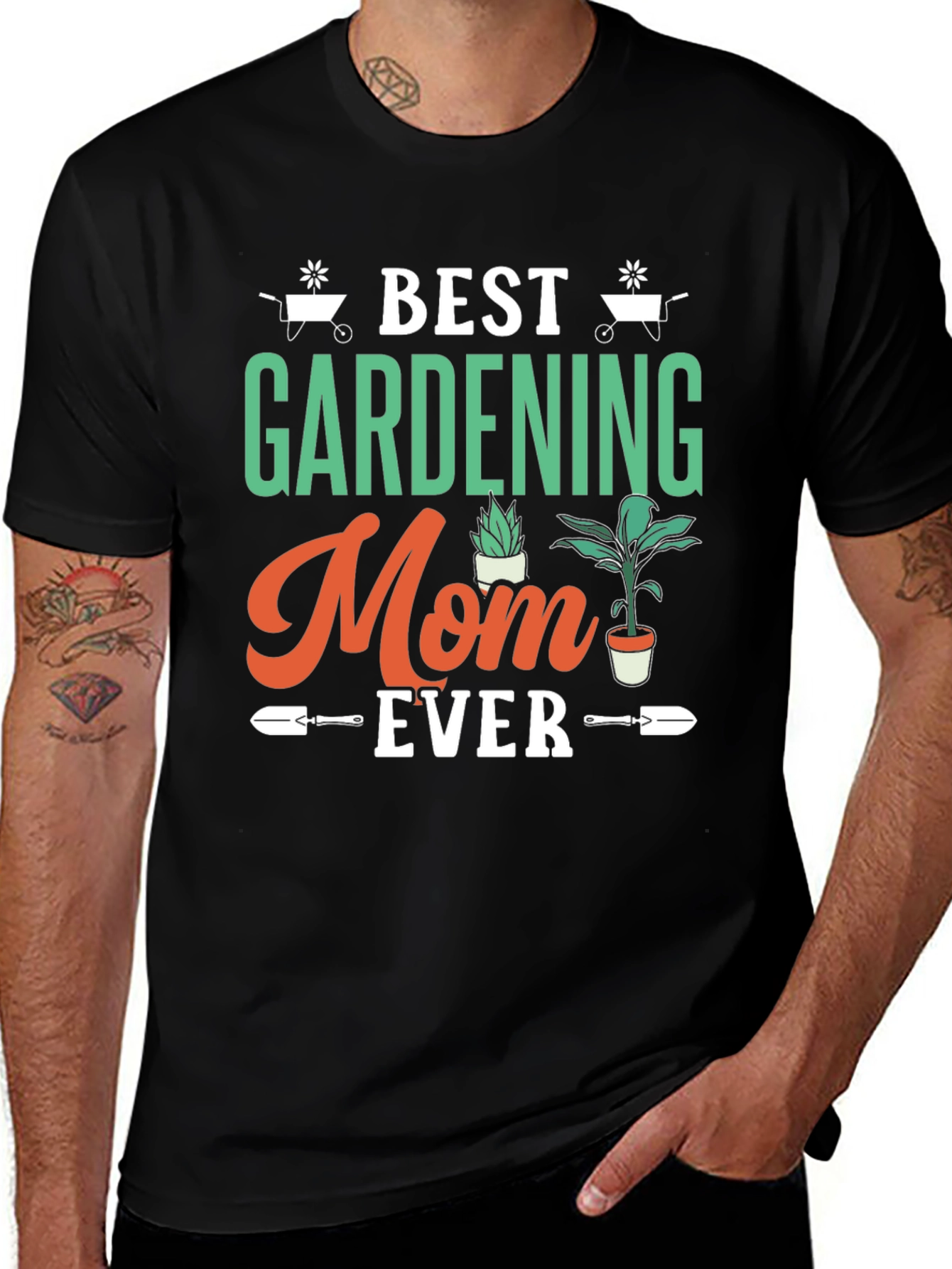 Black Best Gardening Mom Ever T-Shirt main image