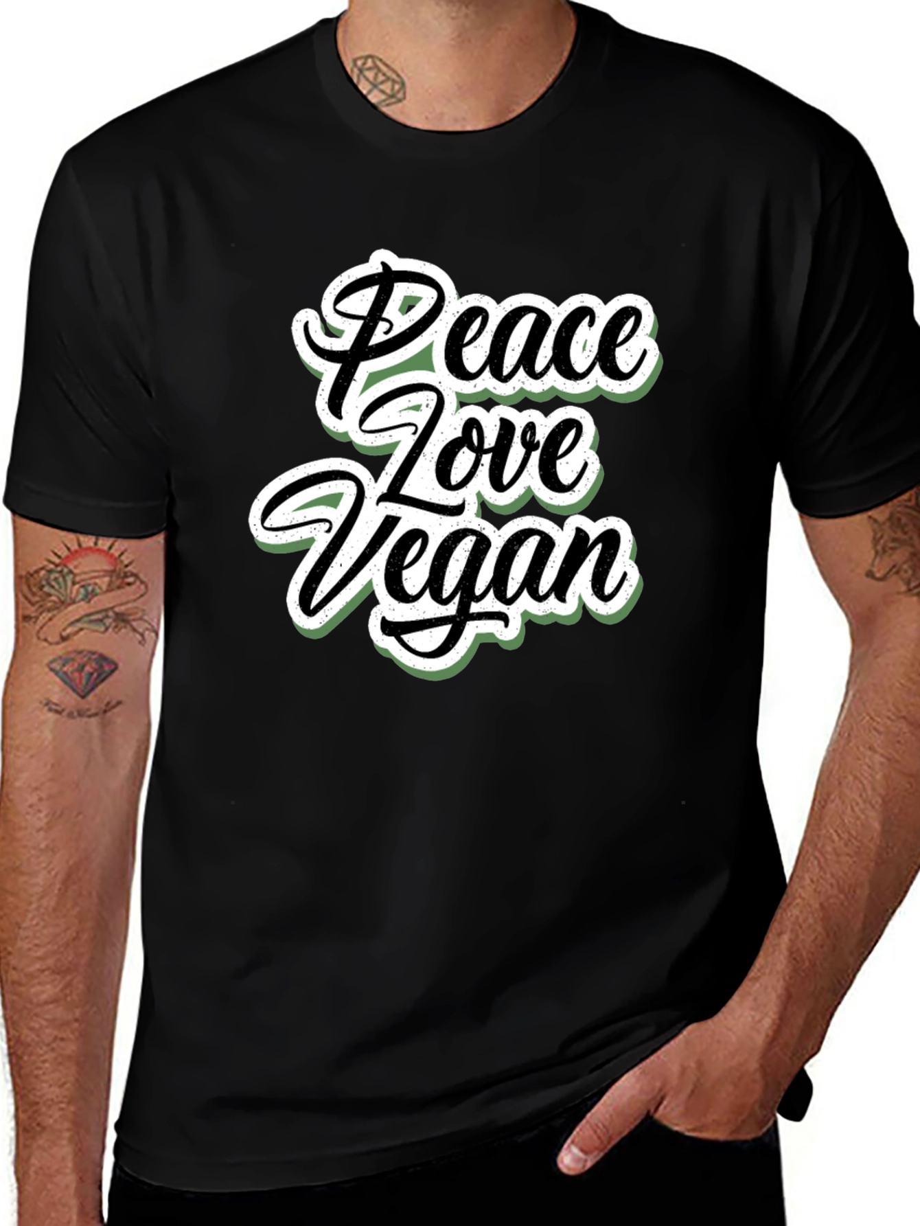 Variant 14 of Peace Love Vegan T-Shirt