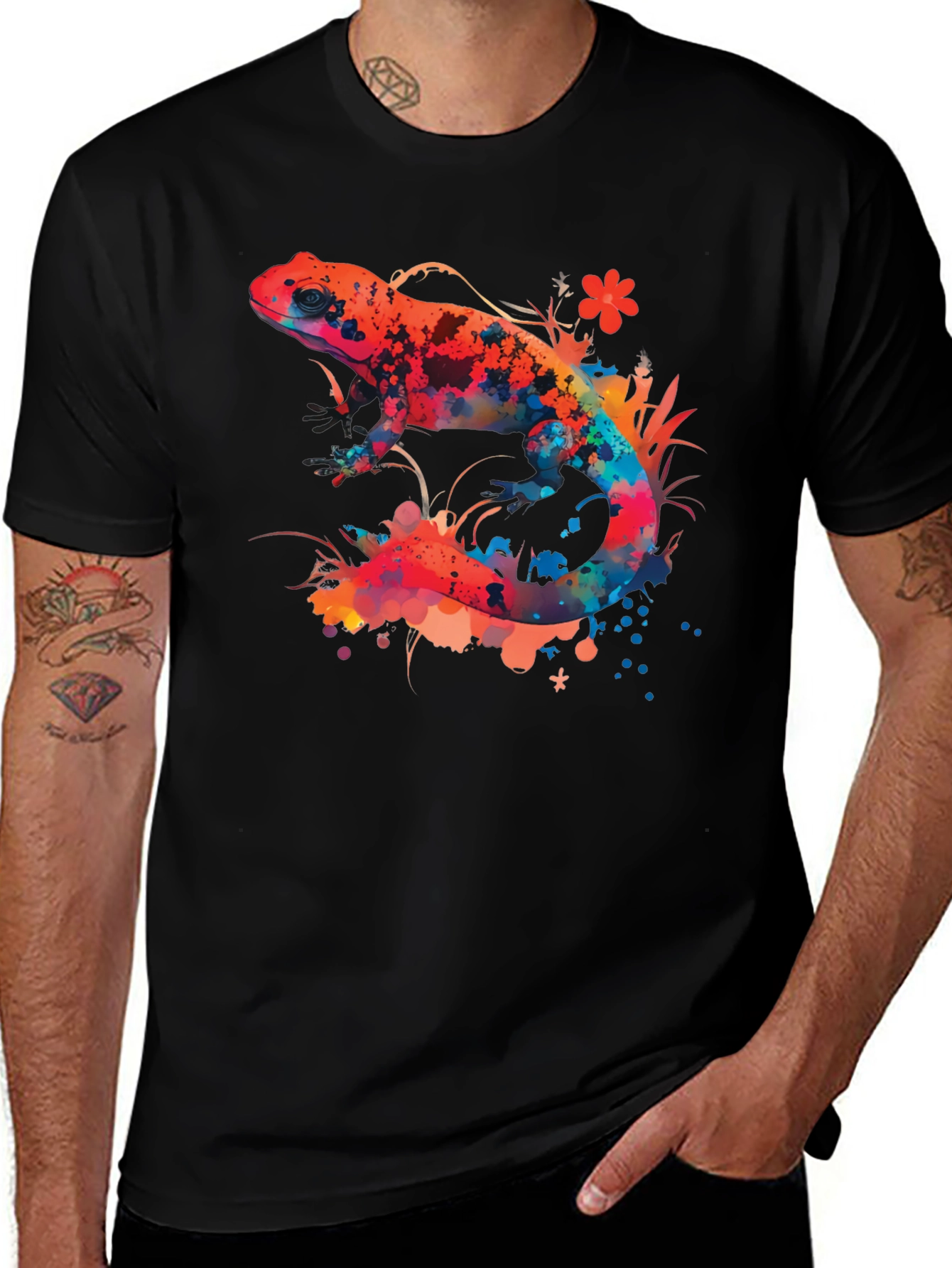 Variant 17 of Vibrant Watercolor Salamander Graphic Tee