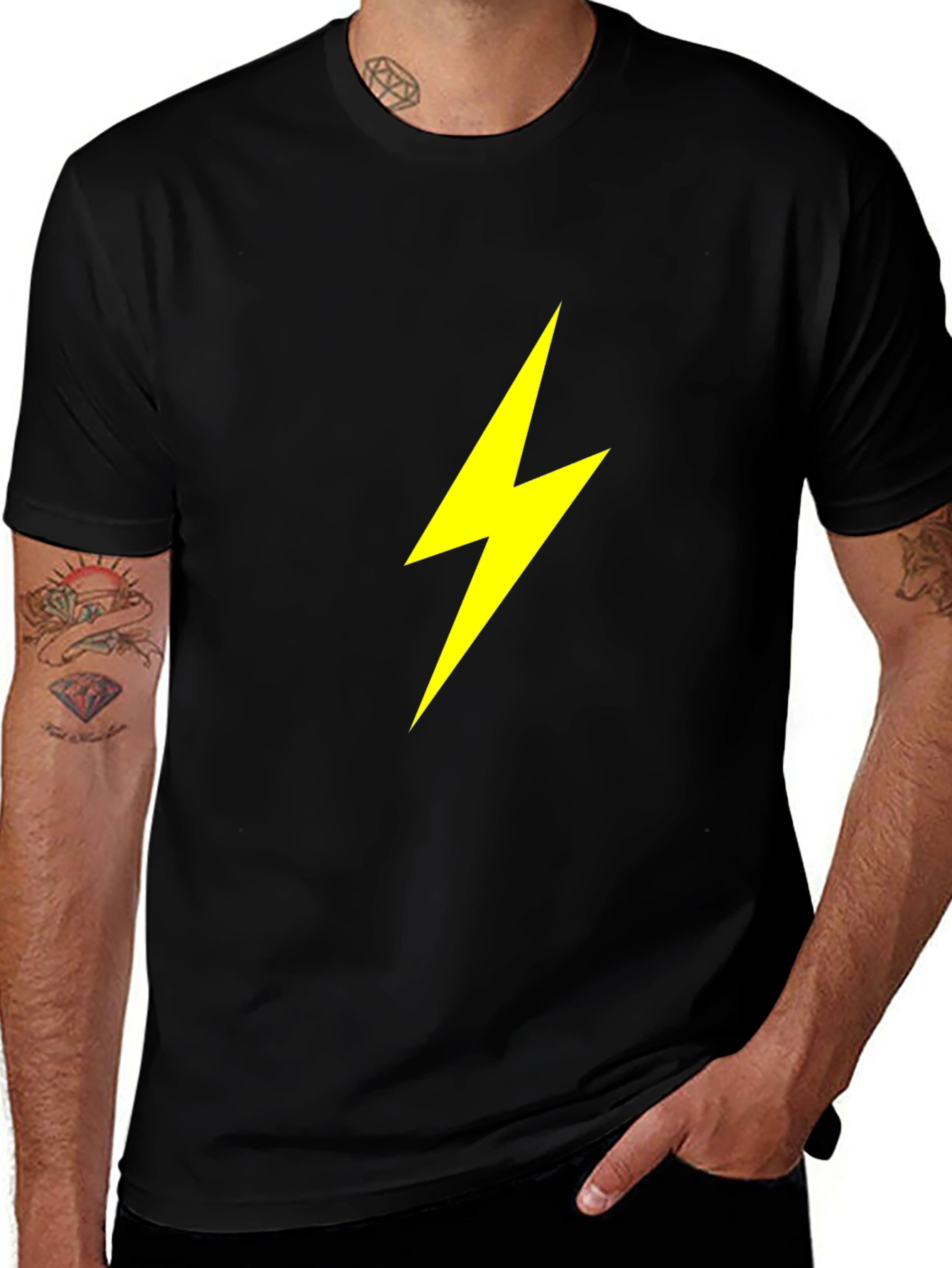 Variant 27 of Lightning Bolt Graphic Tee - Black