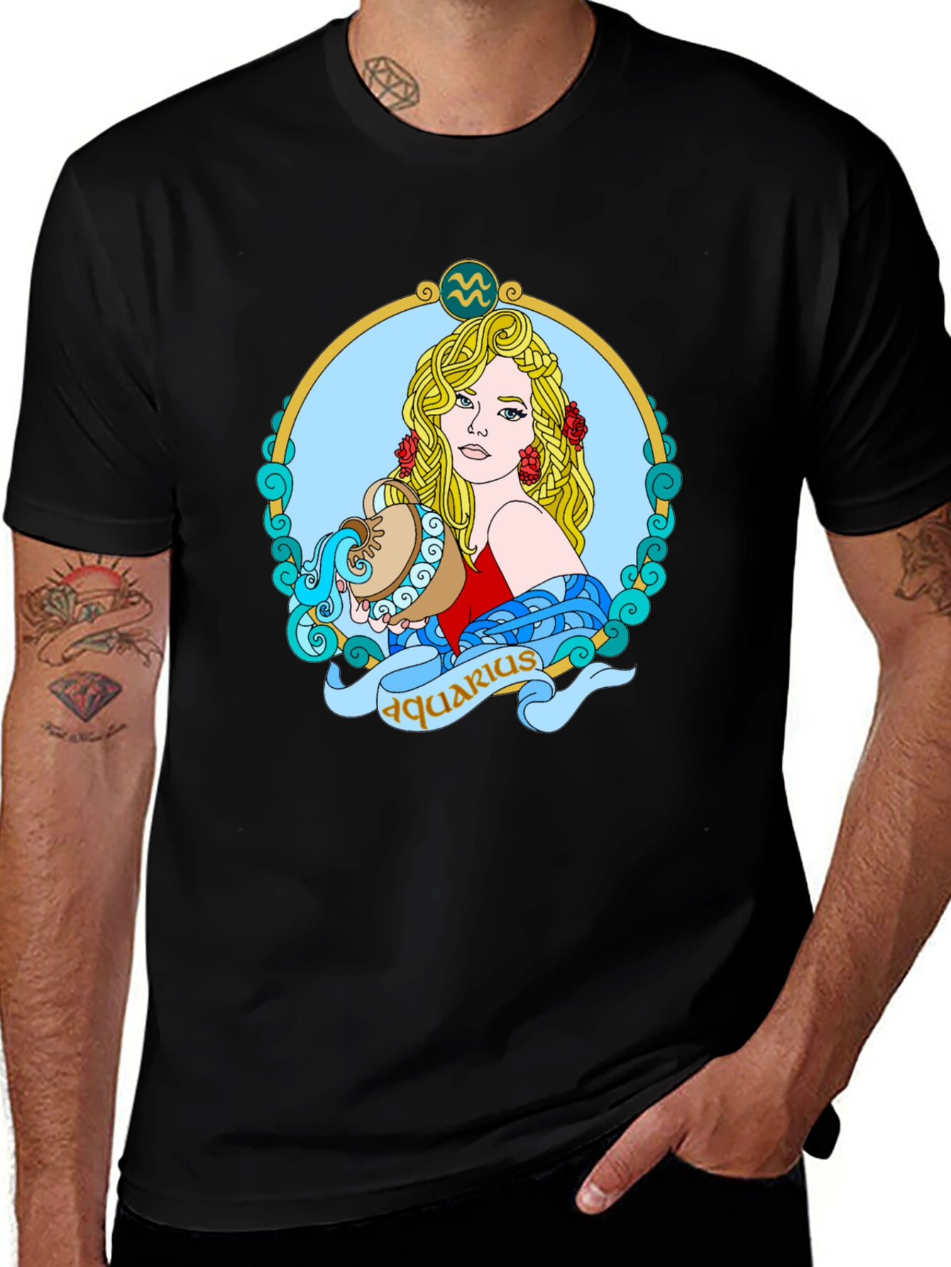 Aquarius Zodiac T-Shirt - Unique Astrological Design