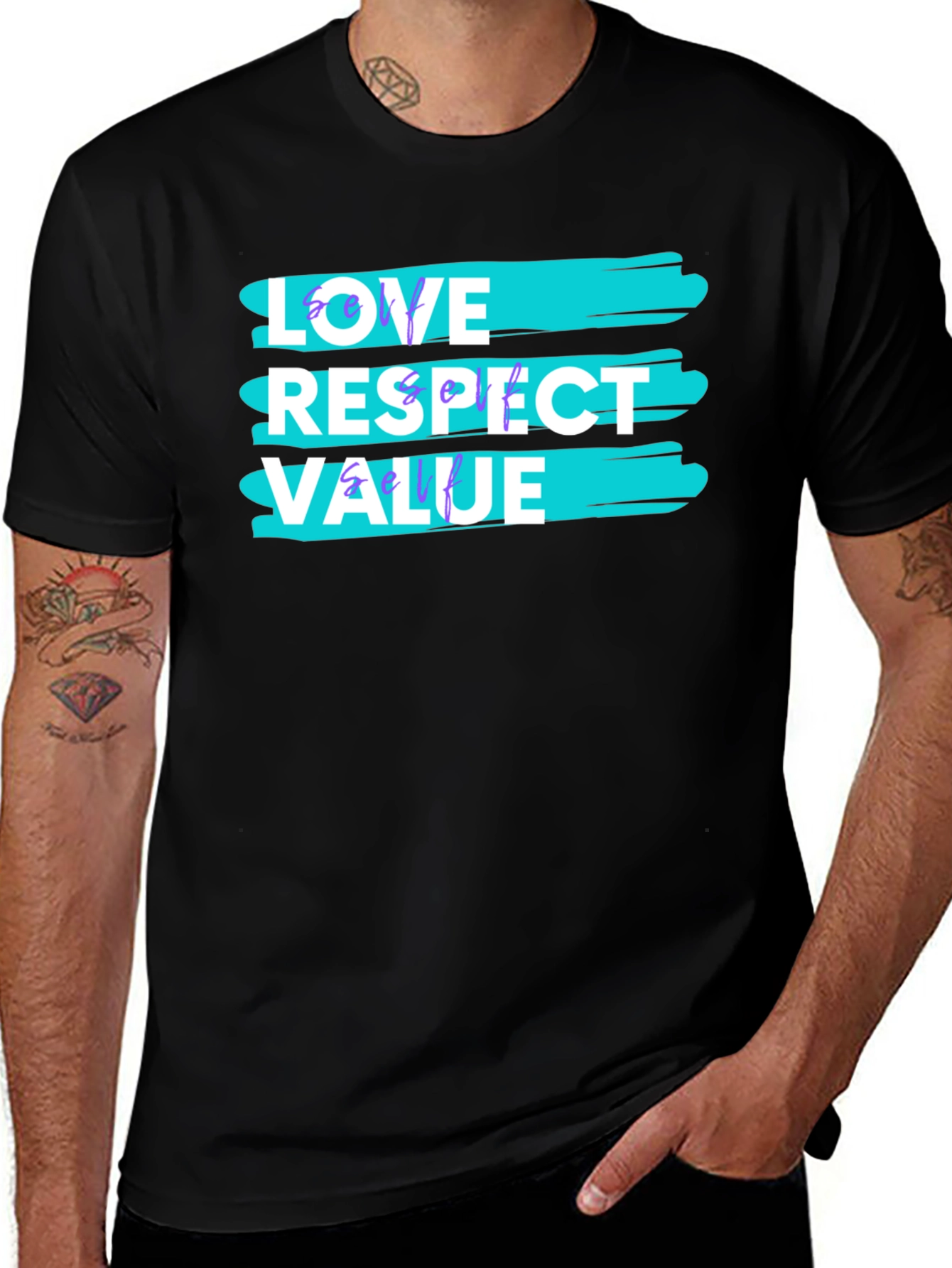 Variant 11 of Love Respect Value Graphic Tee - Soft Cotton Blend