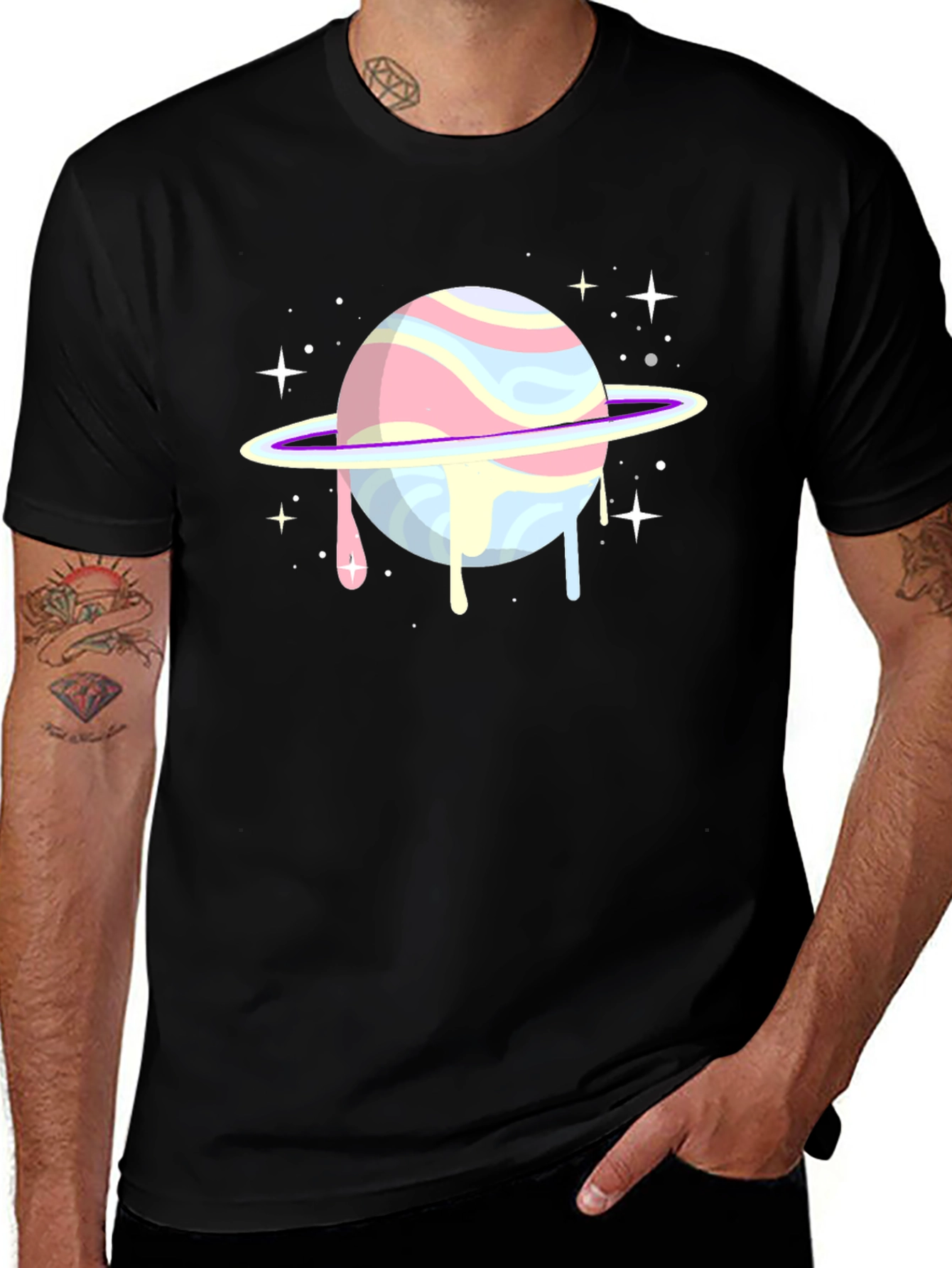 Variant 30 of Galaxy Planet Graphic Tee - Black