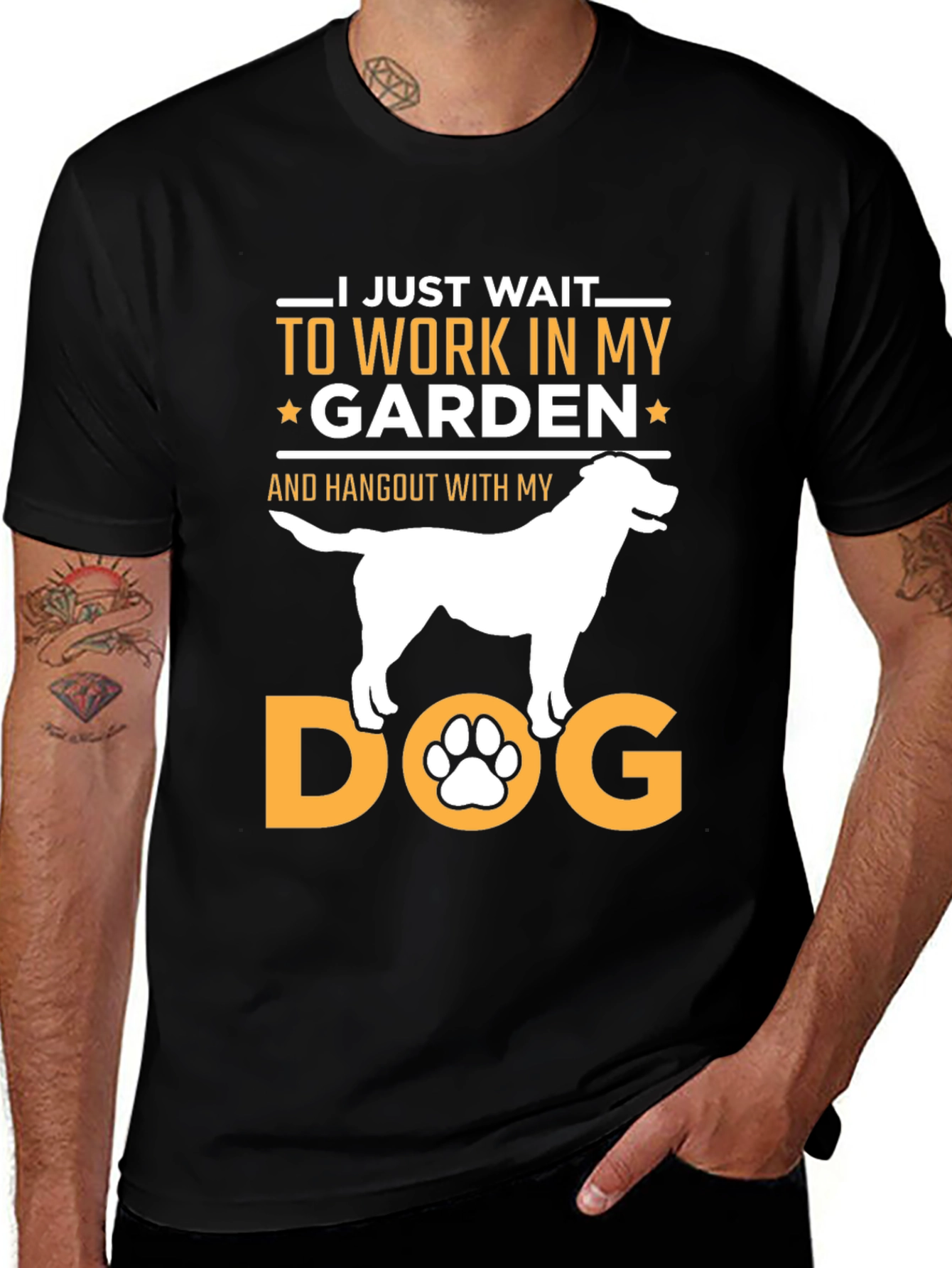 Variant 10 of Dog Garden T-Shirt: I Just Wait To Work In My Garden!