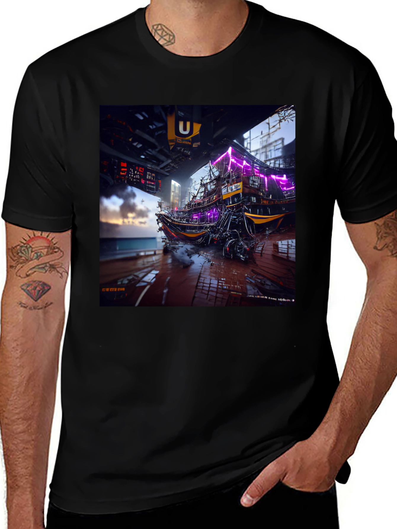 Variant 15 of Cyberpunk Boat T-Shirt