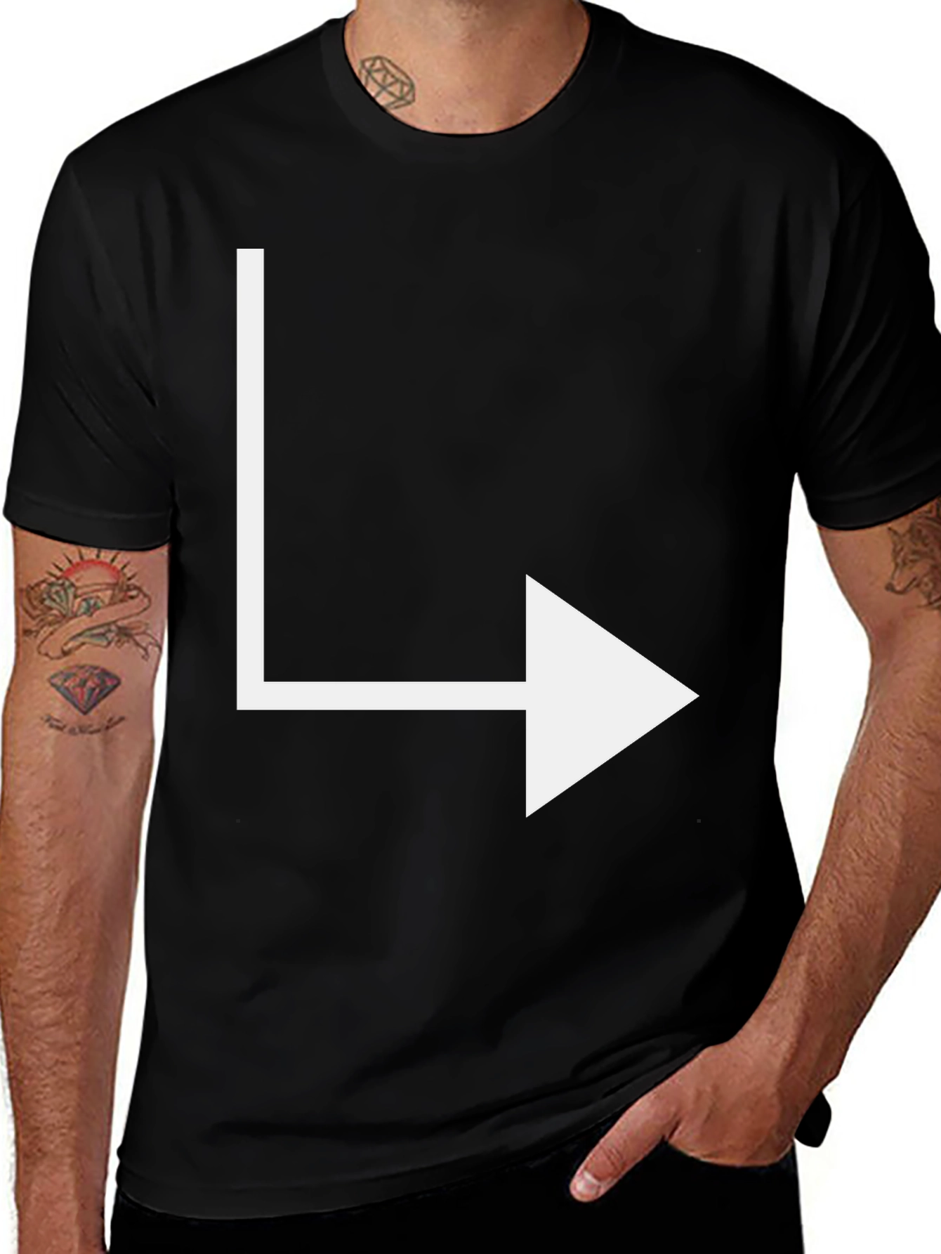 Variant 8 of Right Arrow Graphic Tee - Men's Black T-Shirt