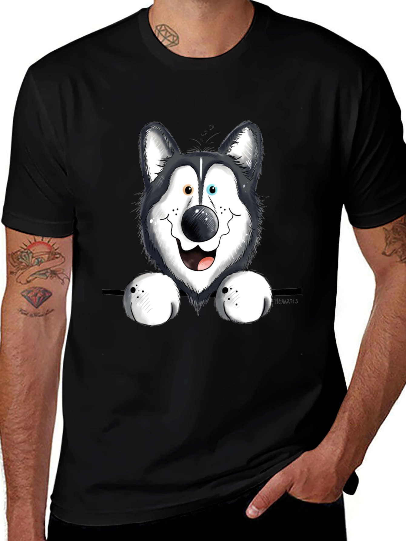 Husky Graphic Tee - Quirky Dog Print