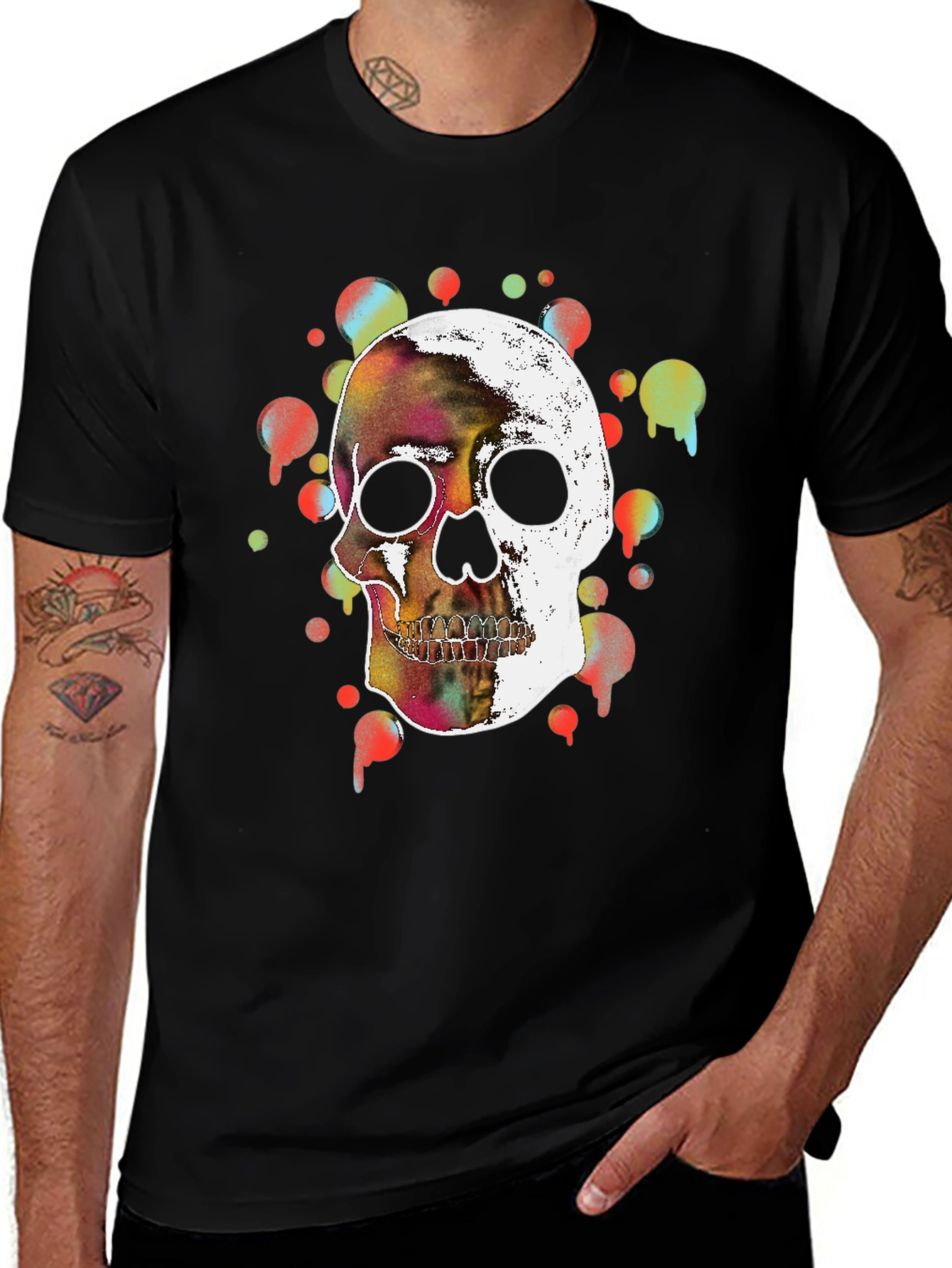 Variant 10 of Skull Splatter Graphic T-Shirt