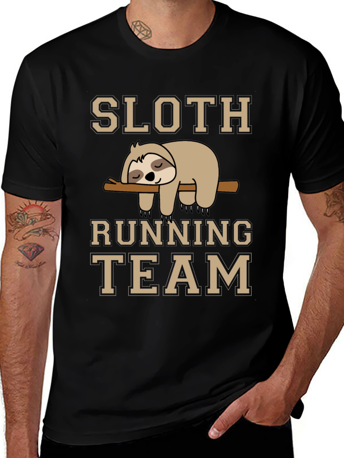 Variant 29 of Sloth Running Team Graphic T-Shirt - Funny Animal Tee