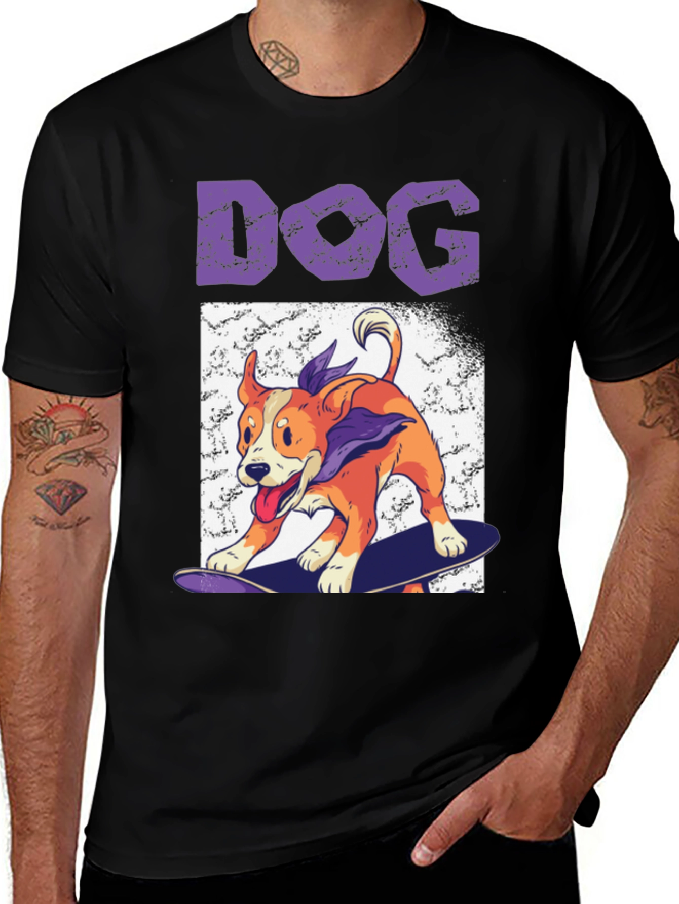 Variant 4 of Skateboarding Dog Graphic Tee - Cool Casual Wear