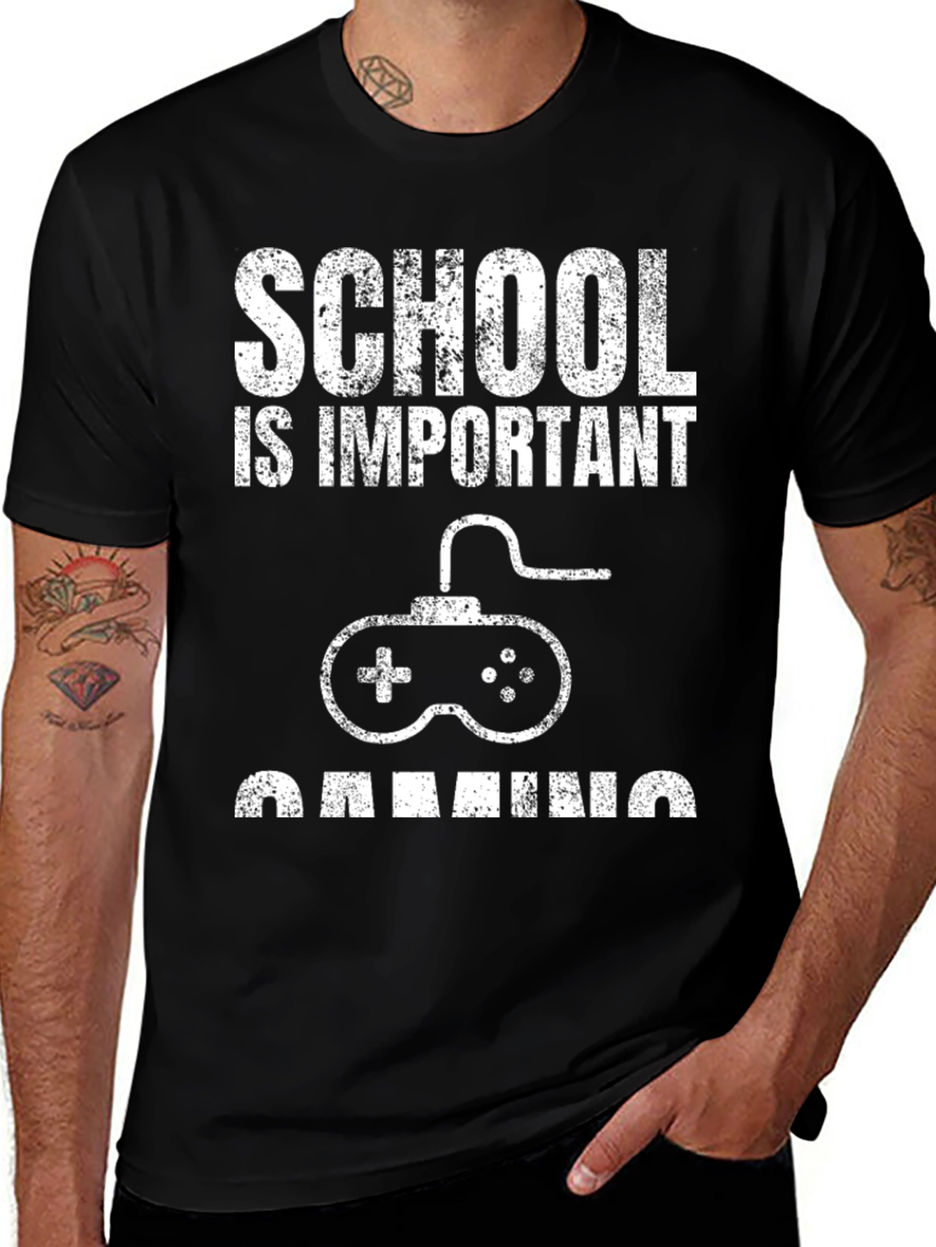 Variant 25 of School is Important Gaming T-Shirt