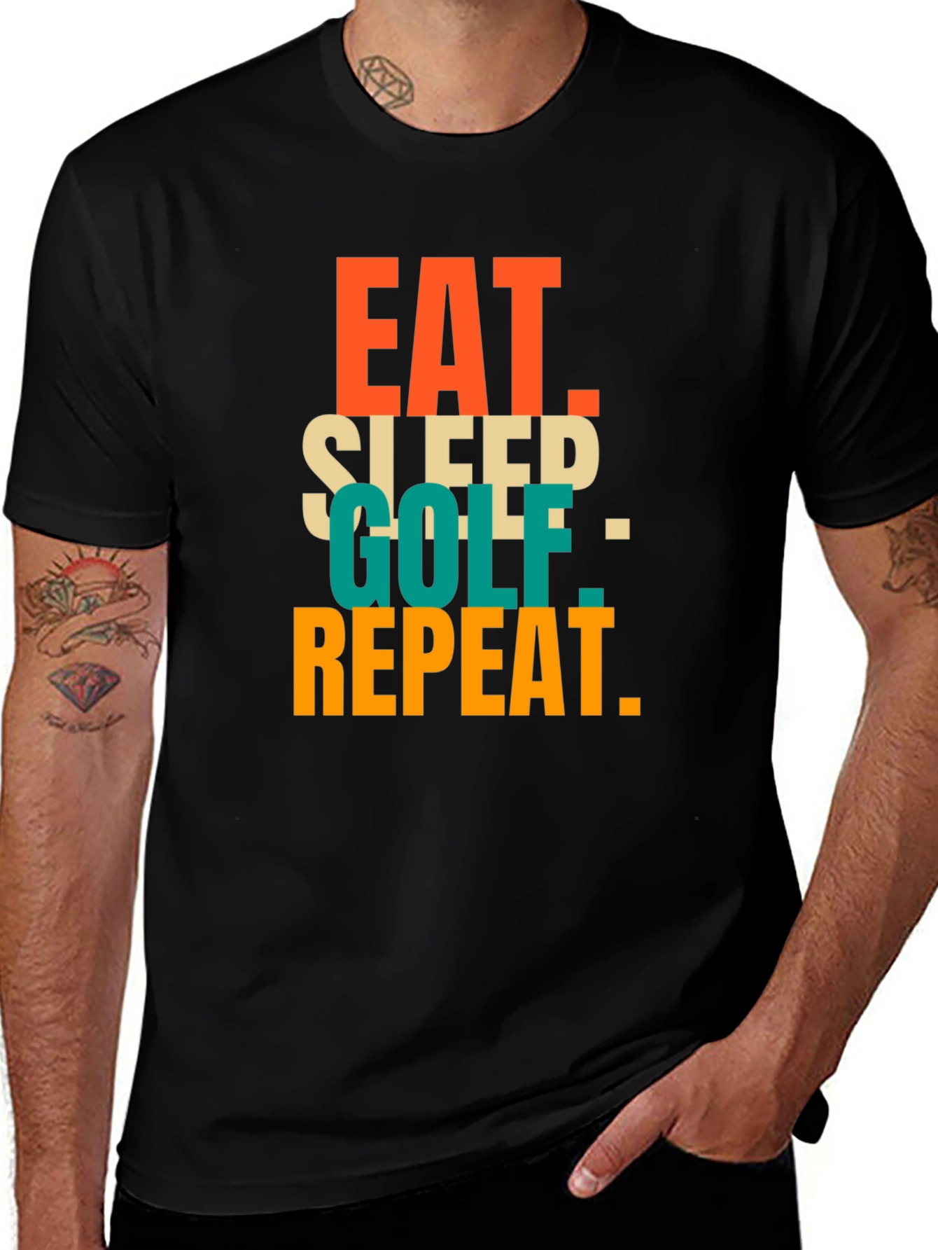 Variant 15 of Eat Sleep Golf Repeat Graphic Tee