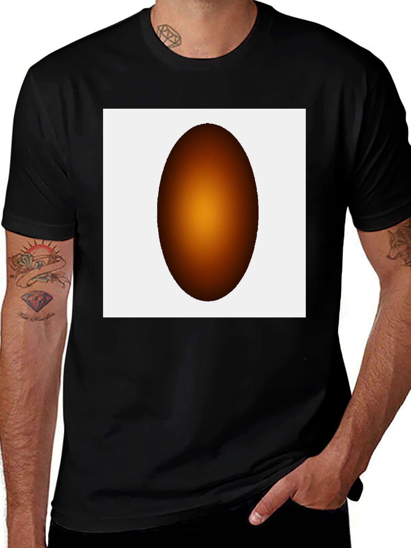 Variant 20 of Black T-Shirt with Abstract Oval Graphic