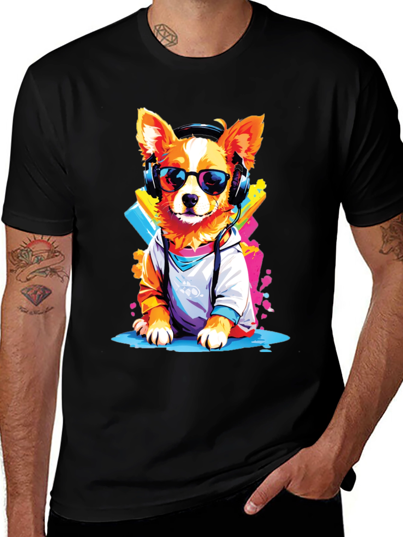 Variant 6 of DJ Corgi T-Shirt - Headphones, Shades, & Style