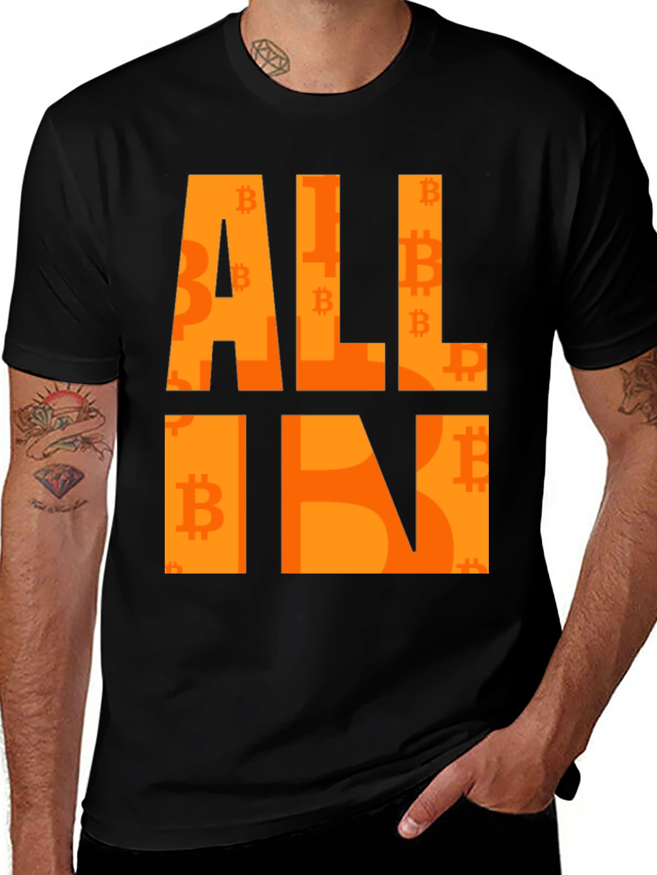 Variant 18 of Bitcoin ALL IN Graphic T-Shirt - Black