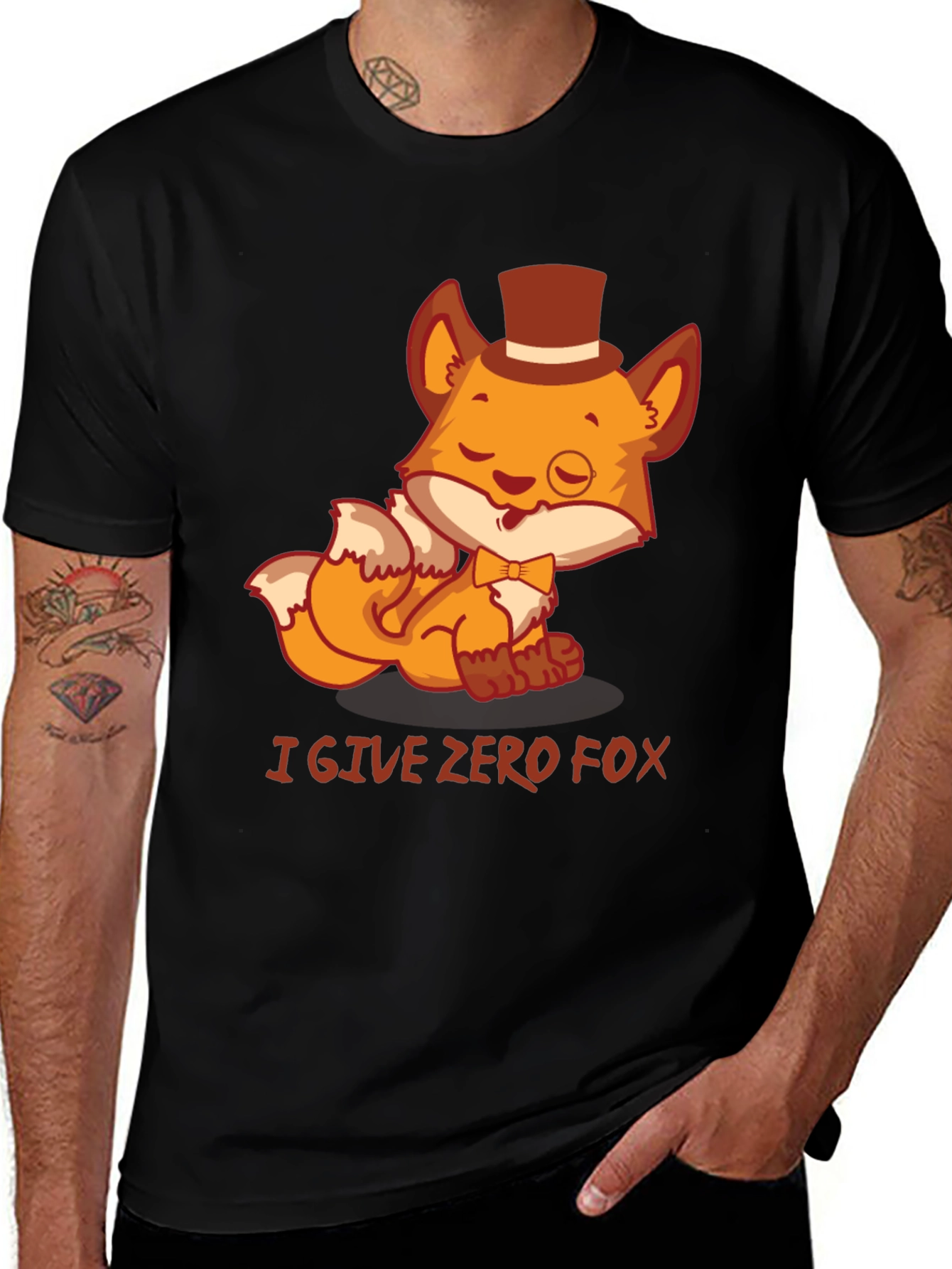 Variant 22 of I Give Zero Fox Men's Black Graphic T-Shirt