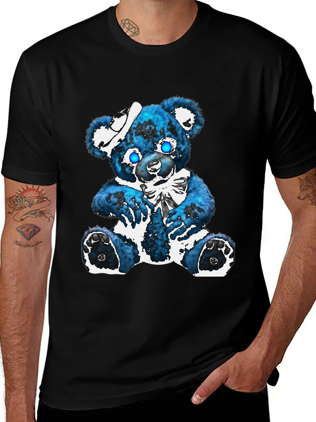 Variant 24 of Blue Teddy Bear Graphic Tee - Soft Cotton Blend