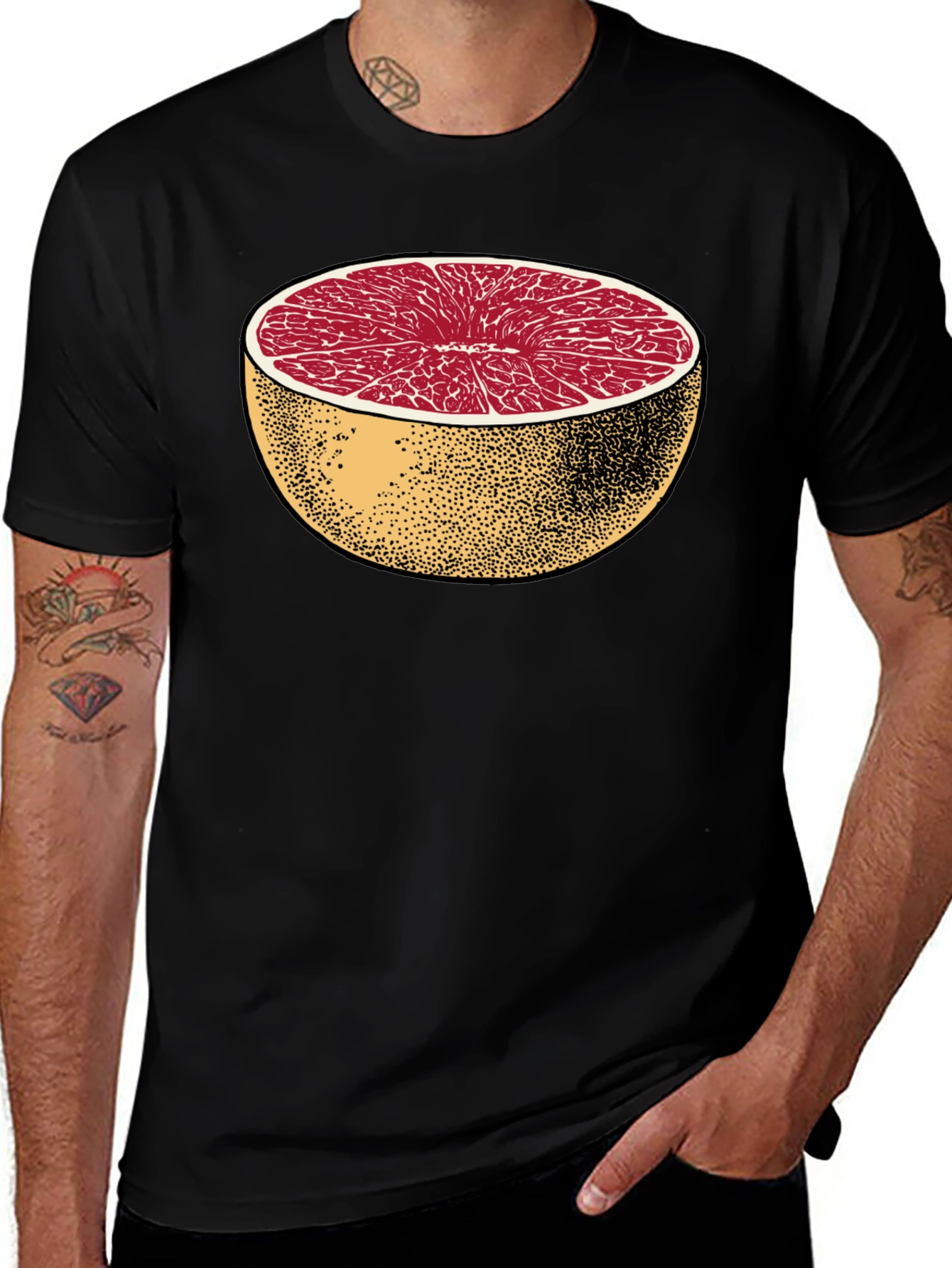 Variant 11 of Half Grapefruit Graphic Tee - Stylish Fruit Design Shirt