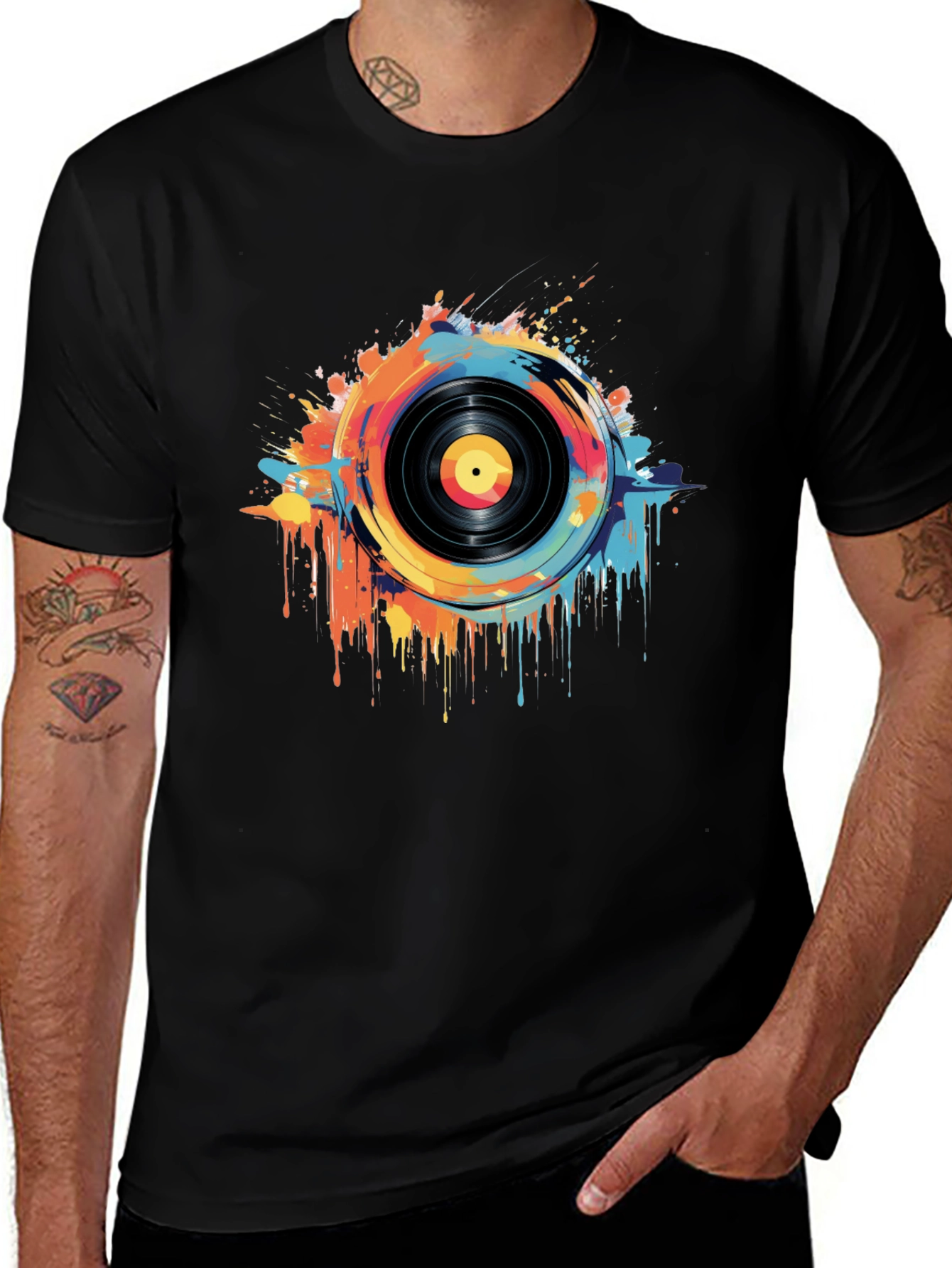 Variant 18 of Vinyl Record Graphic Tee - Colorful Music Shirt