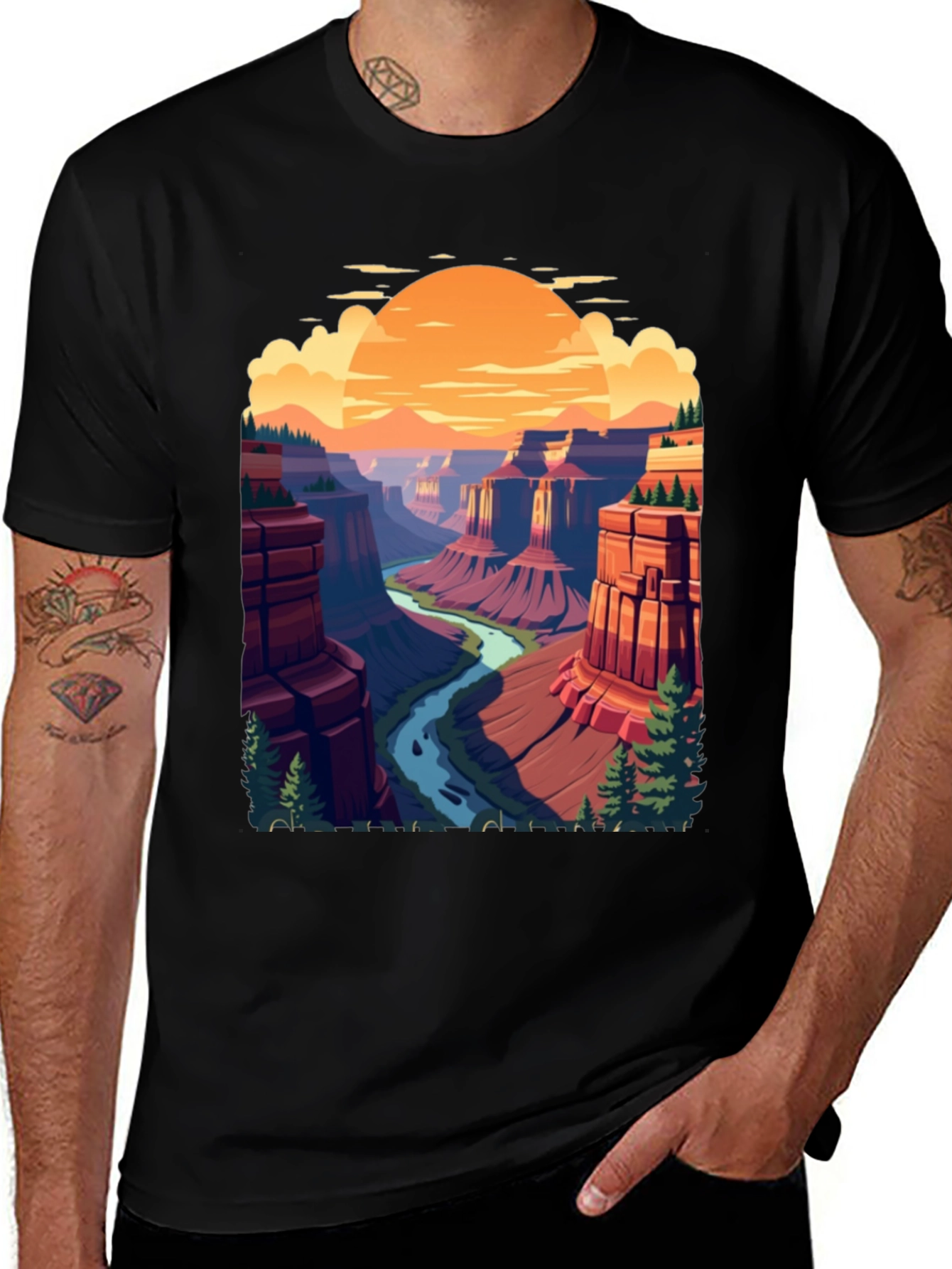 Variant 15 of Canyon Sunset Graphic Tee - Nature Inspired