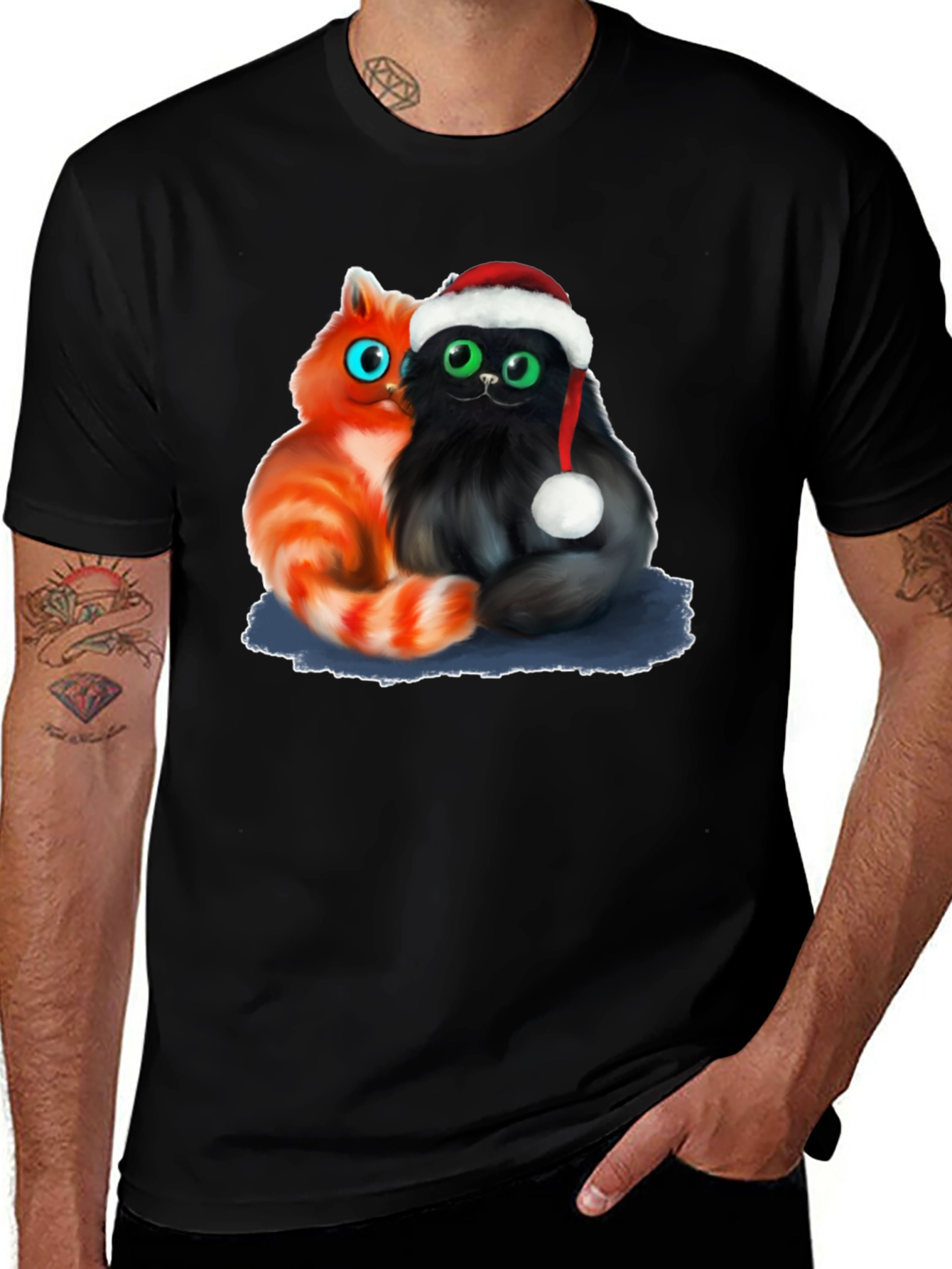 Festive Cats T-Shirt - Holiday Graphic Tee