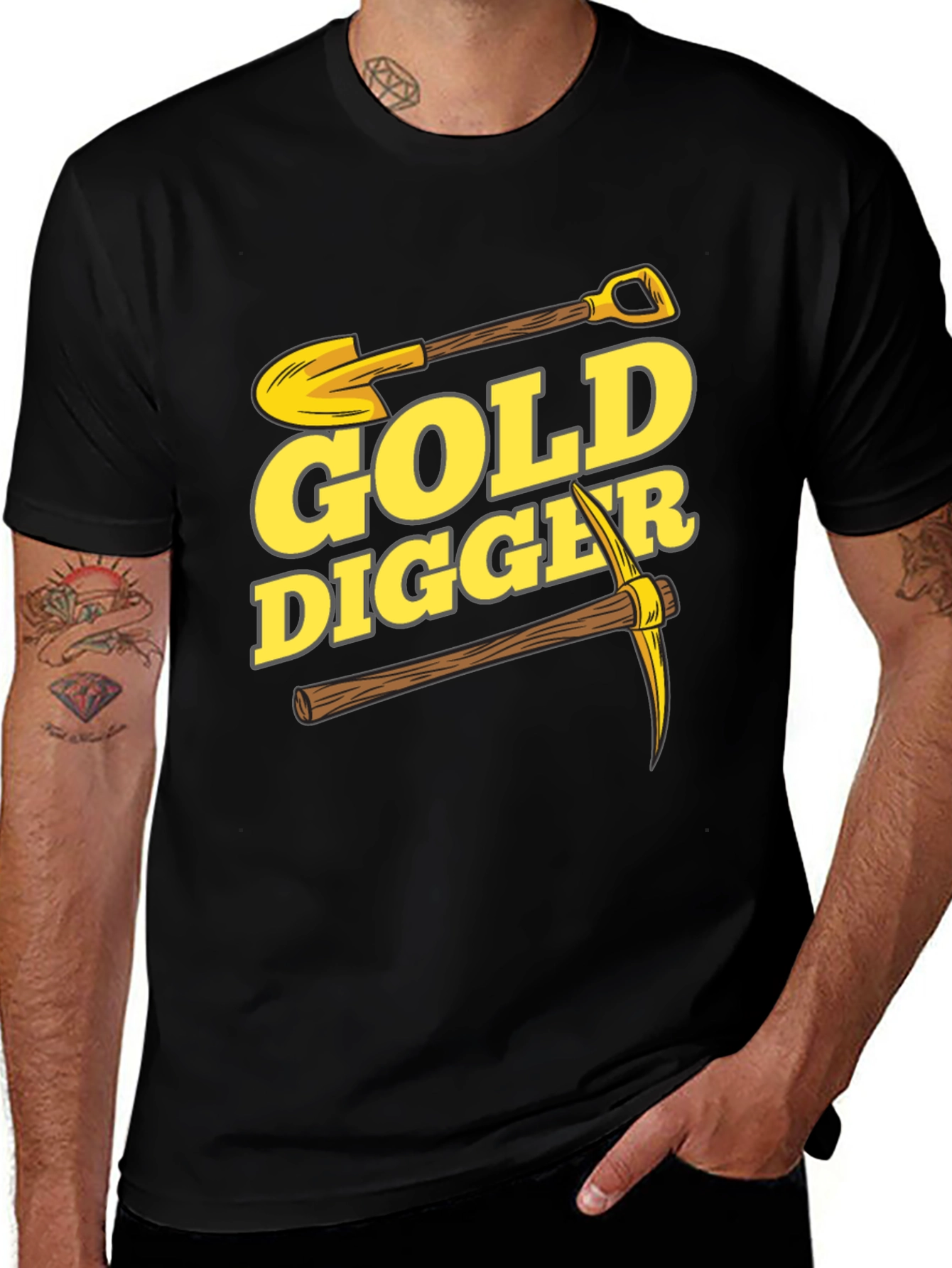 Variant 25 of Gold Digger Graphic Tee - Black Cotton T-Shirt